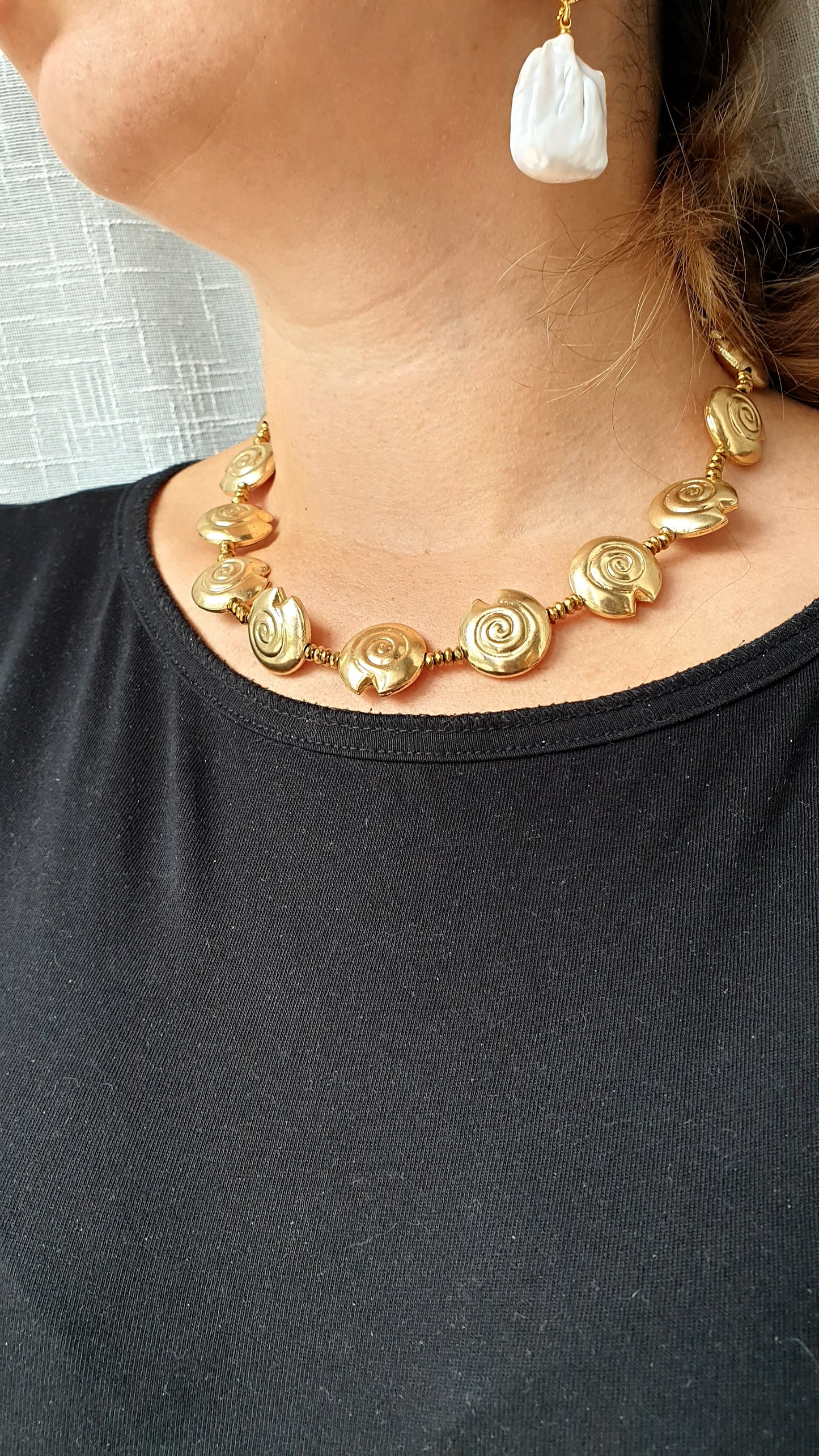 Girocollo in ottone con ematite