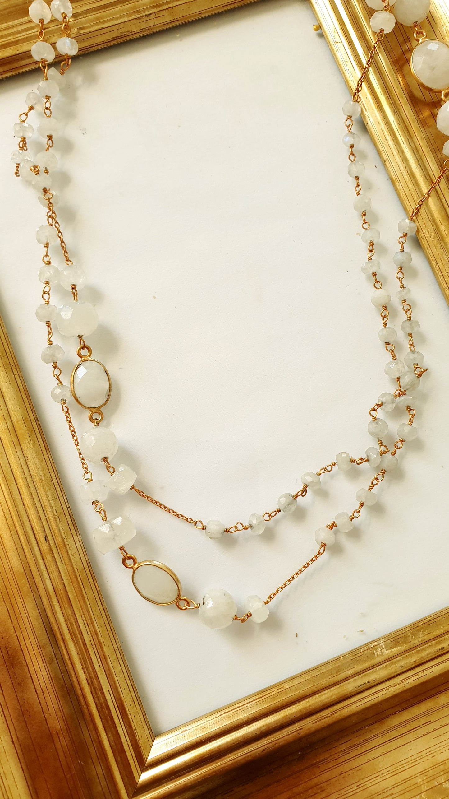 Lunga collana in argento 925 con pietra di luna