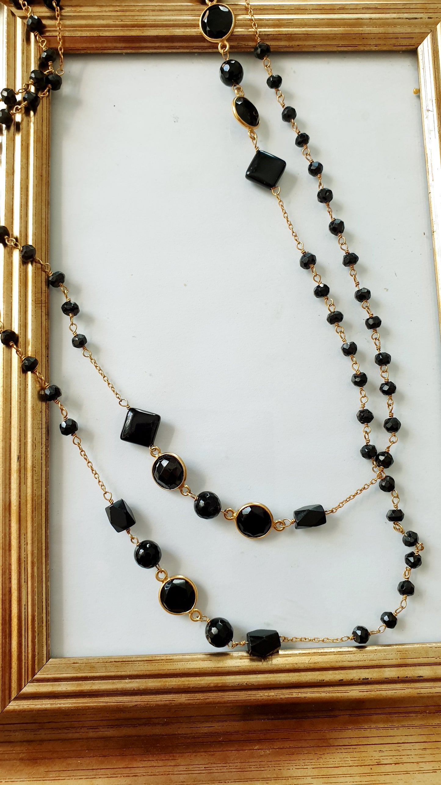 Lunga collana in argento 925 con onice