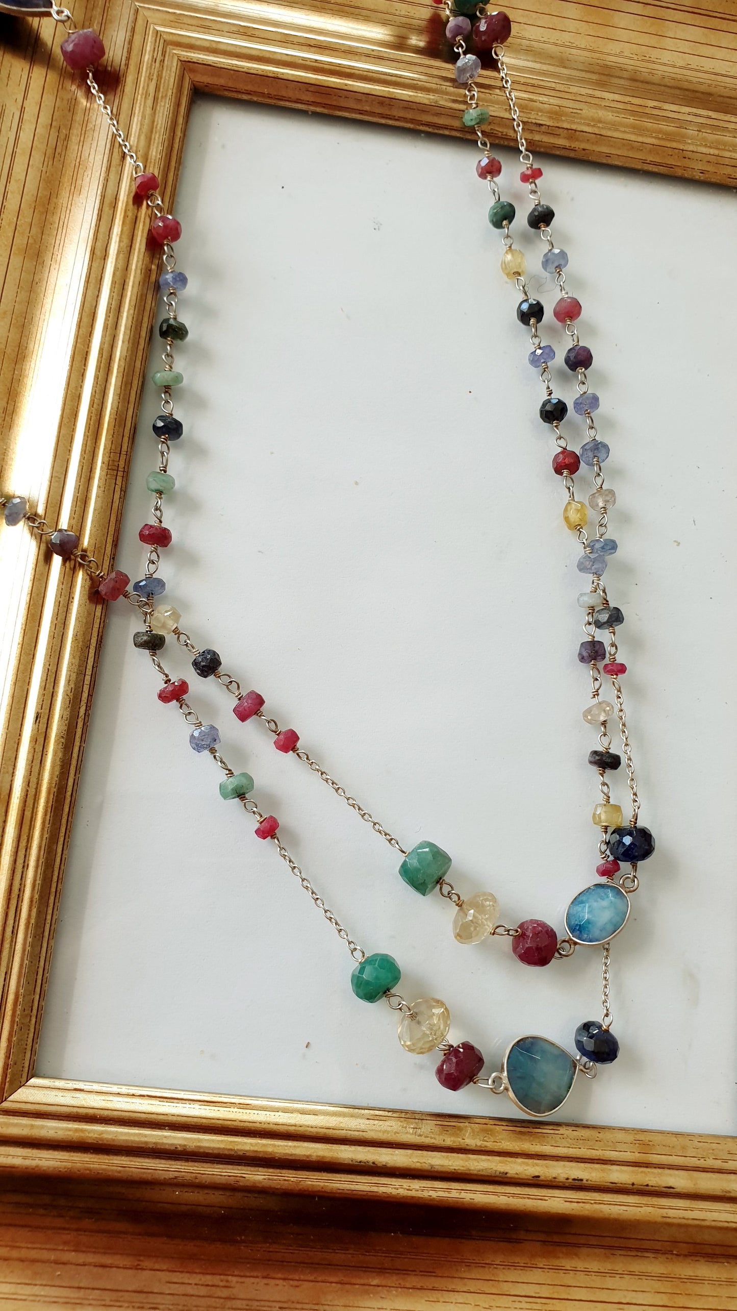 Lunga collana in argento 925 con tormaline