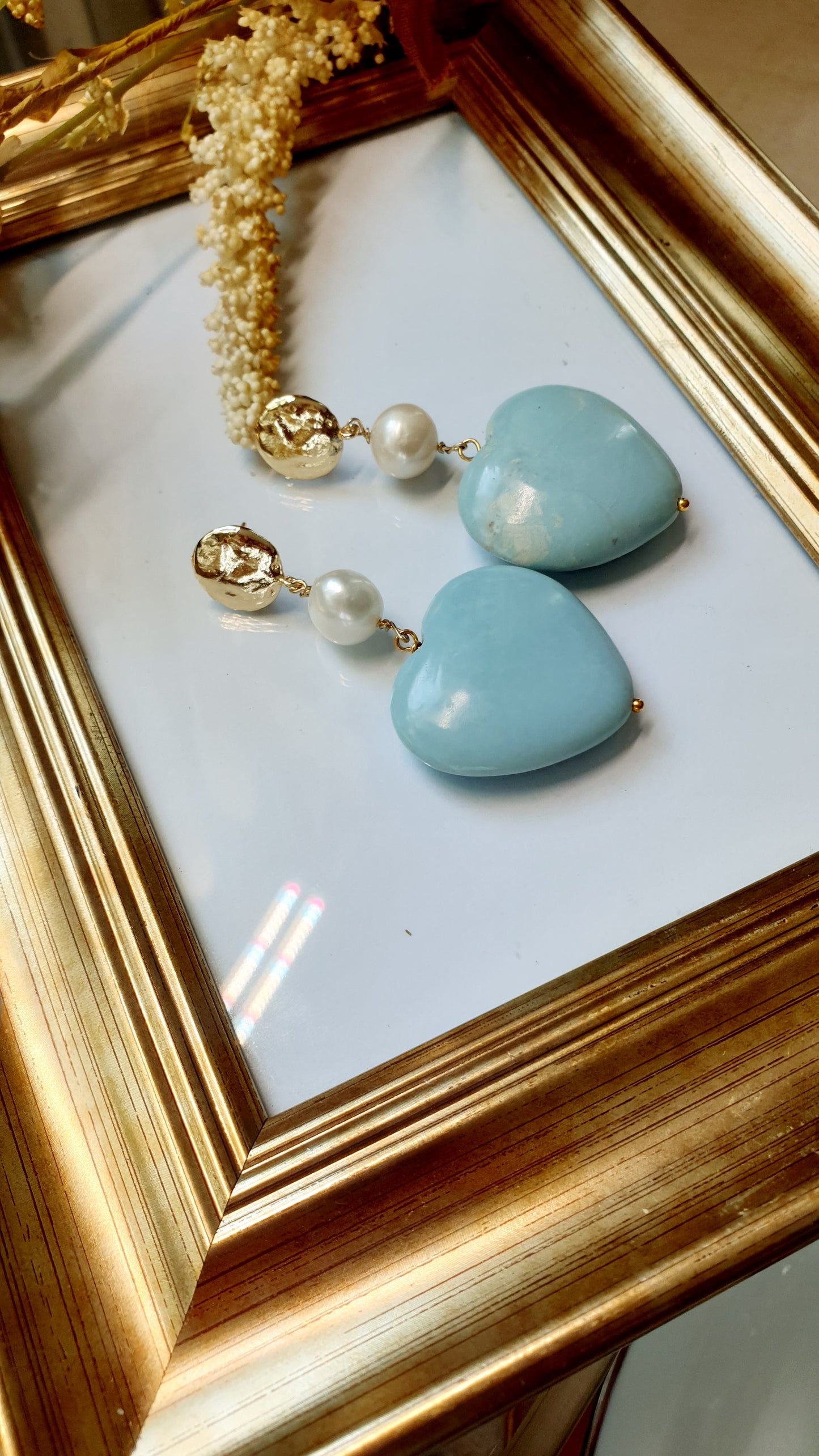 Orecchini cuore e perle