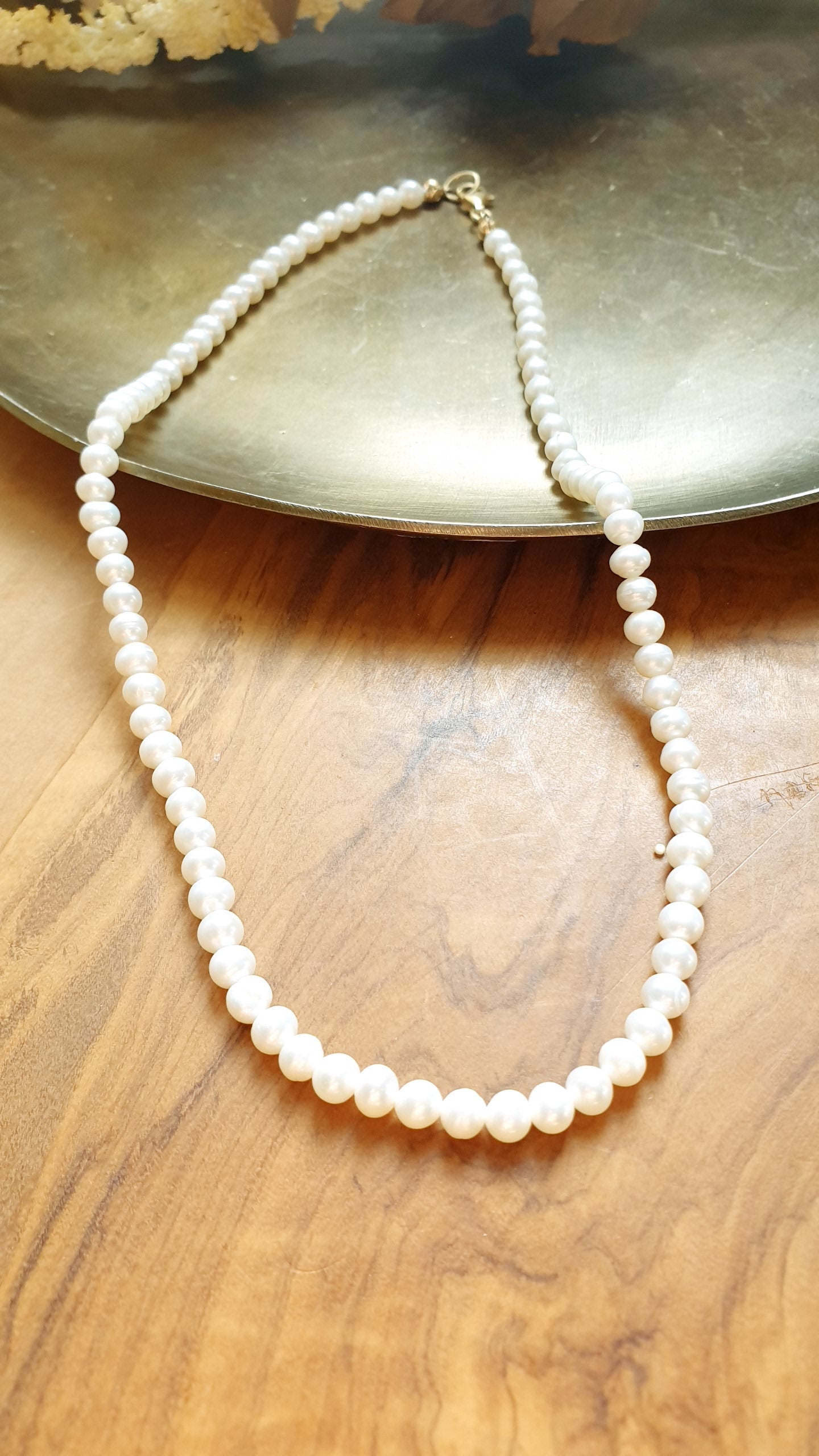 Collana in argento con perle di fiume