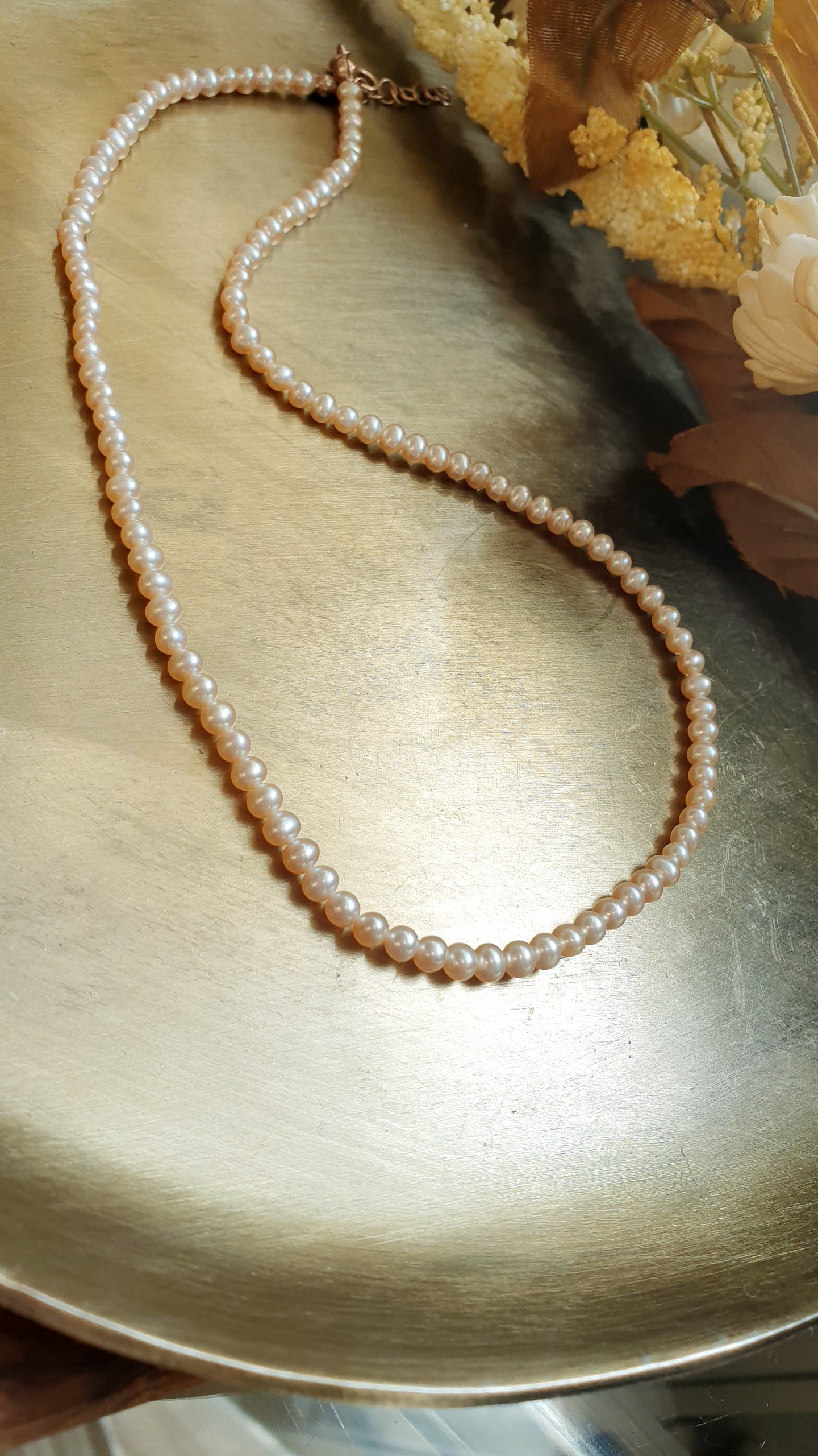 Collana in argento con perle di fiume