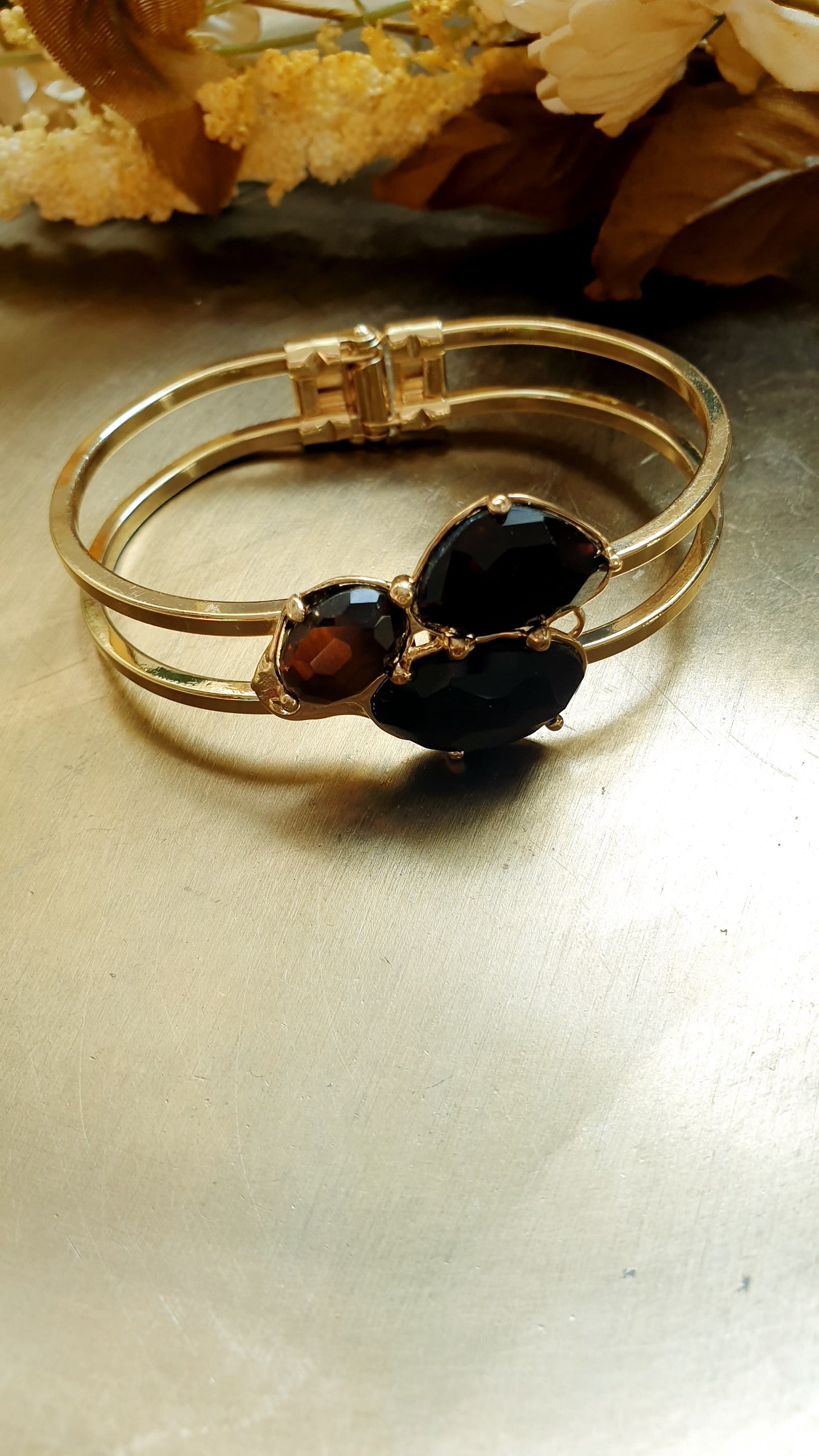 Bracciale in ottone con onice