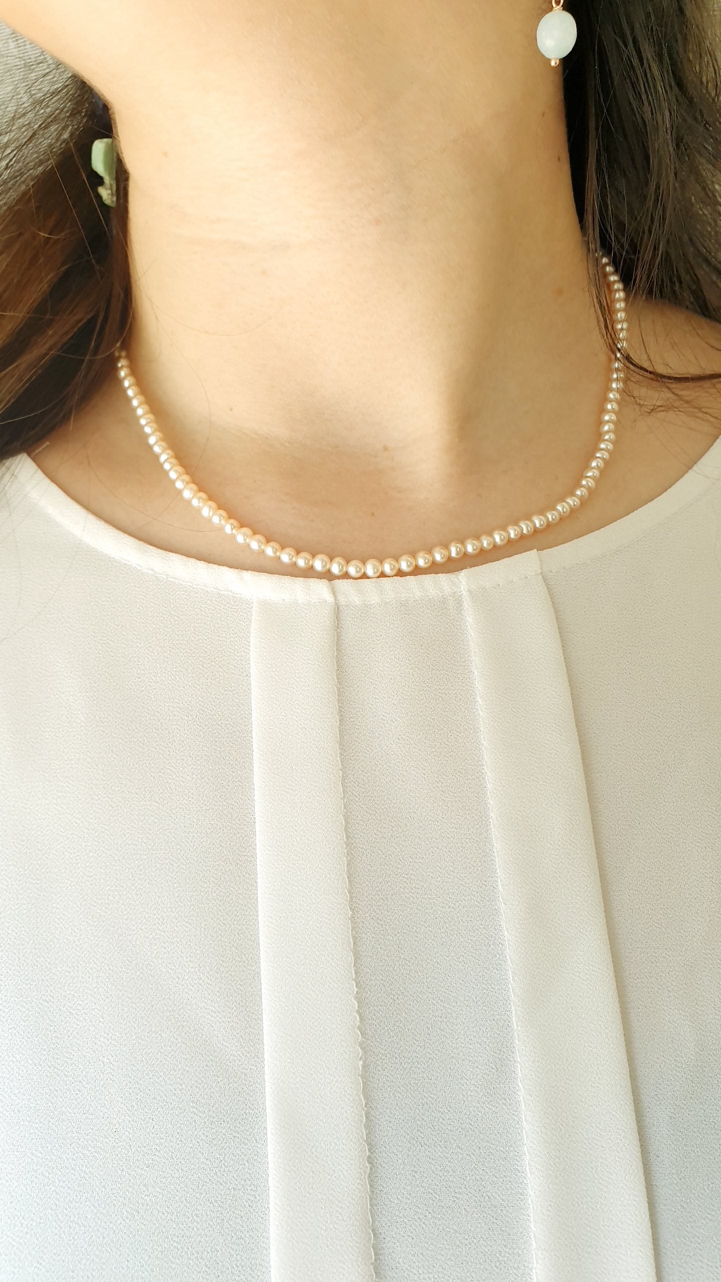 Collana in argento con perle di fiume