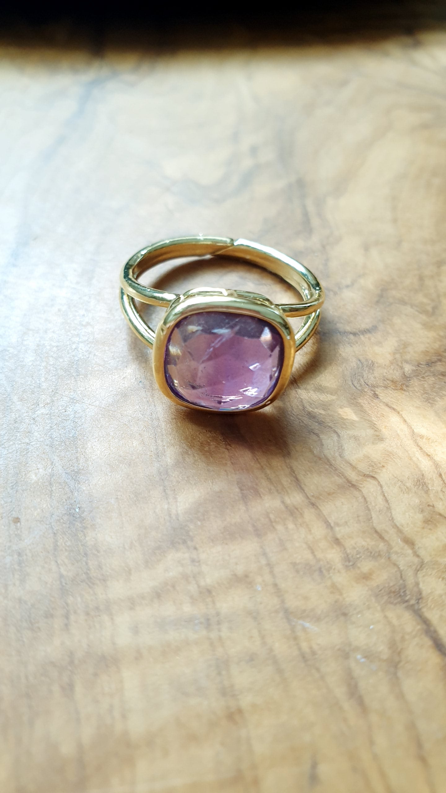 Anello regolabile con ametista