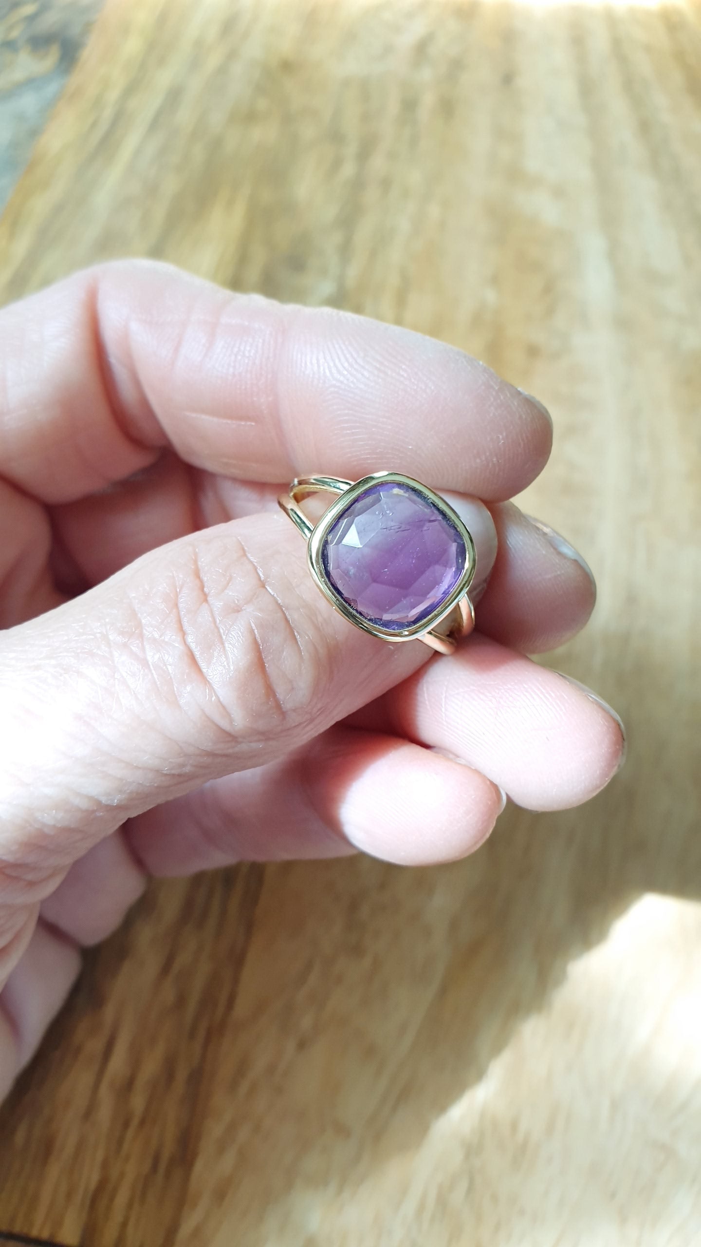 Anello regolabile con ametista