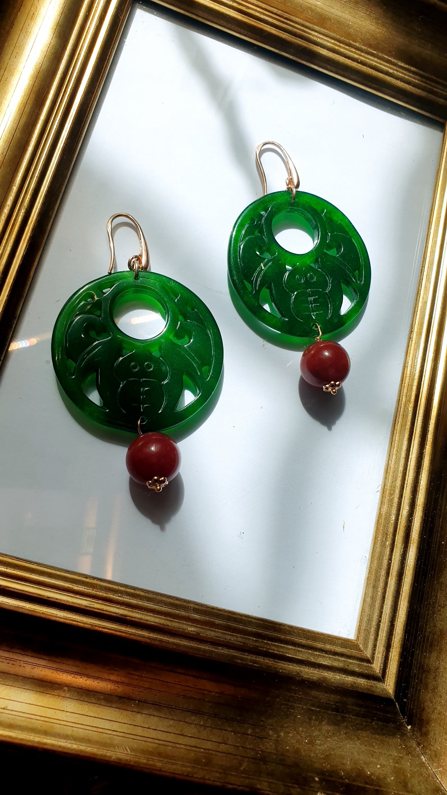 Orecchini in argento con giade