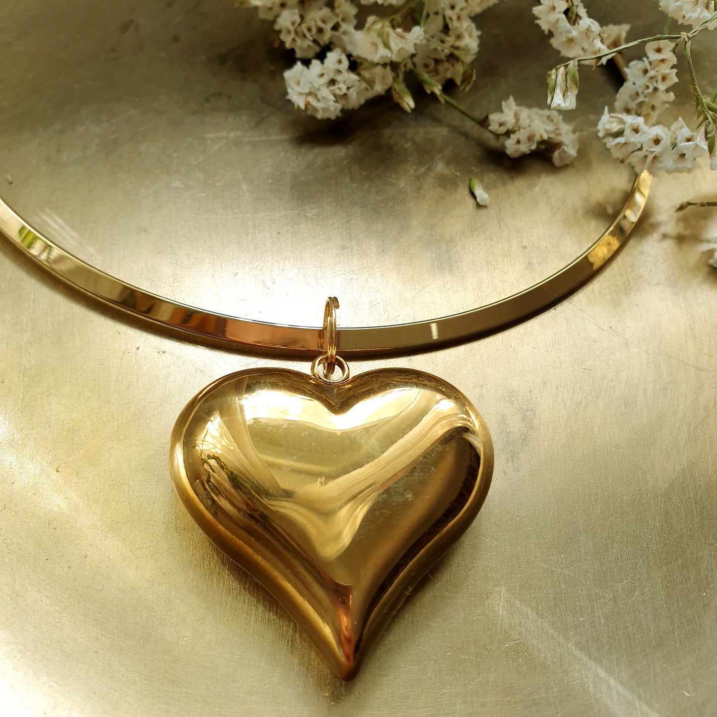 Girocollo in acciaio gold con cuore