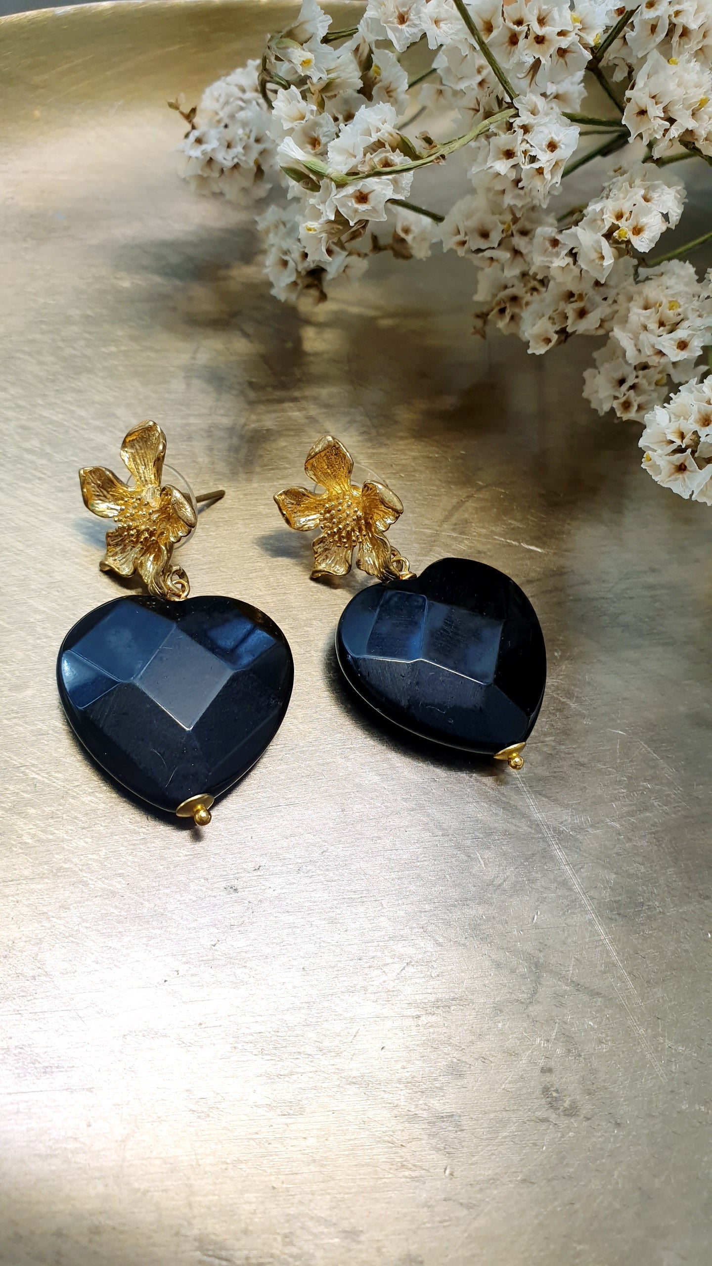 Orecchini cuore in ottone