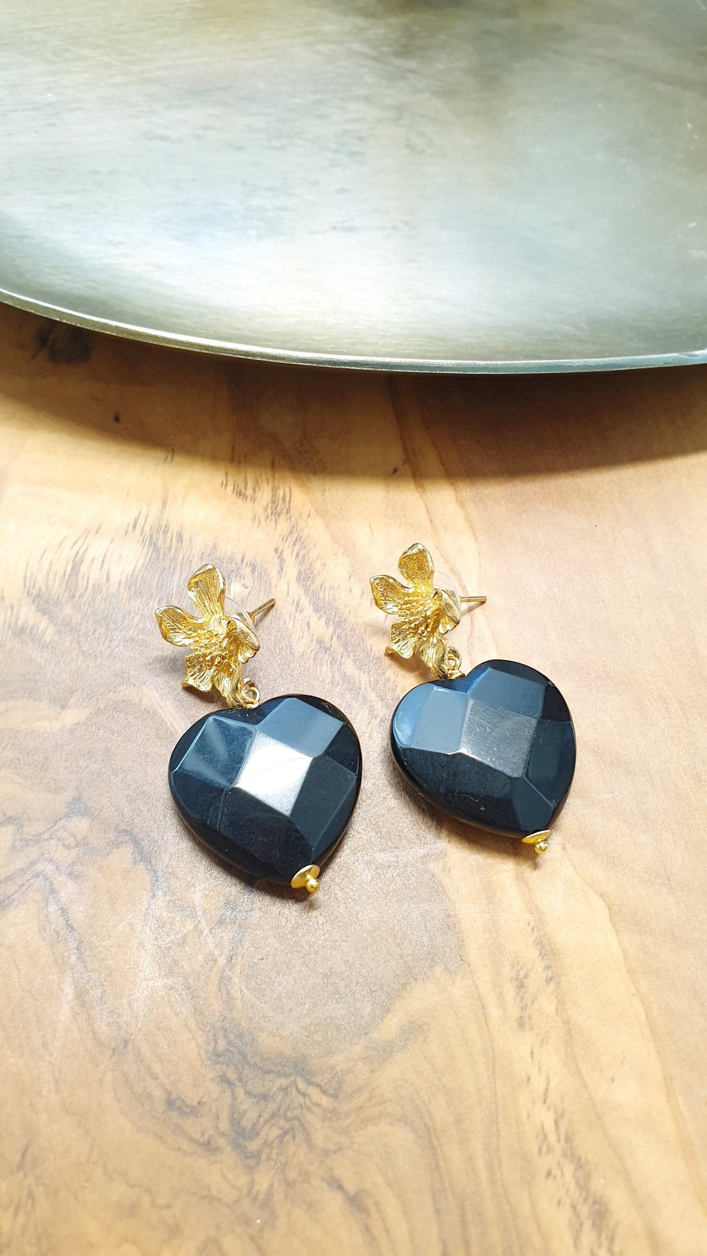 Orecchini cuore in ottone