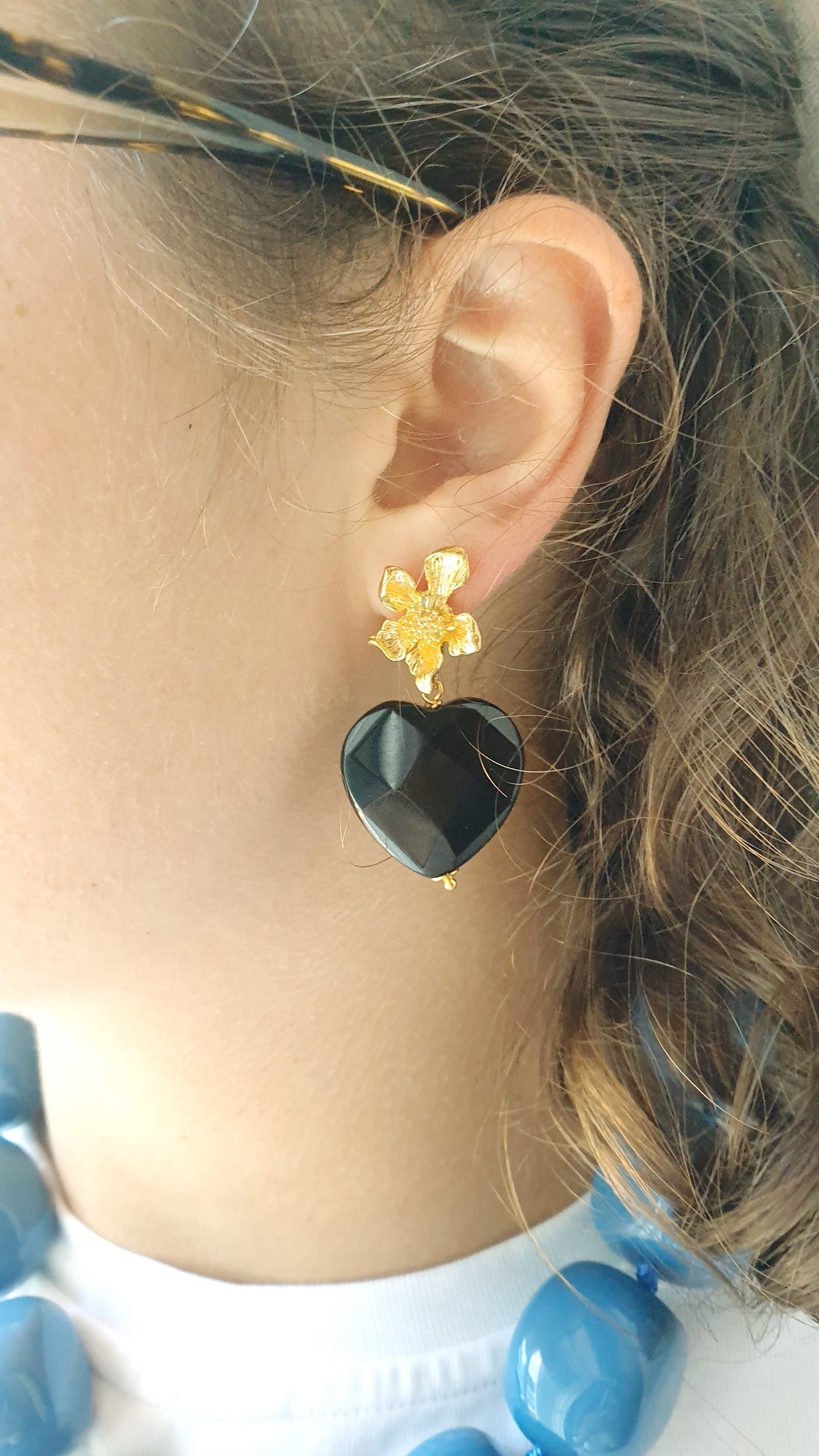 Orecchini cuore in ottone