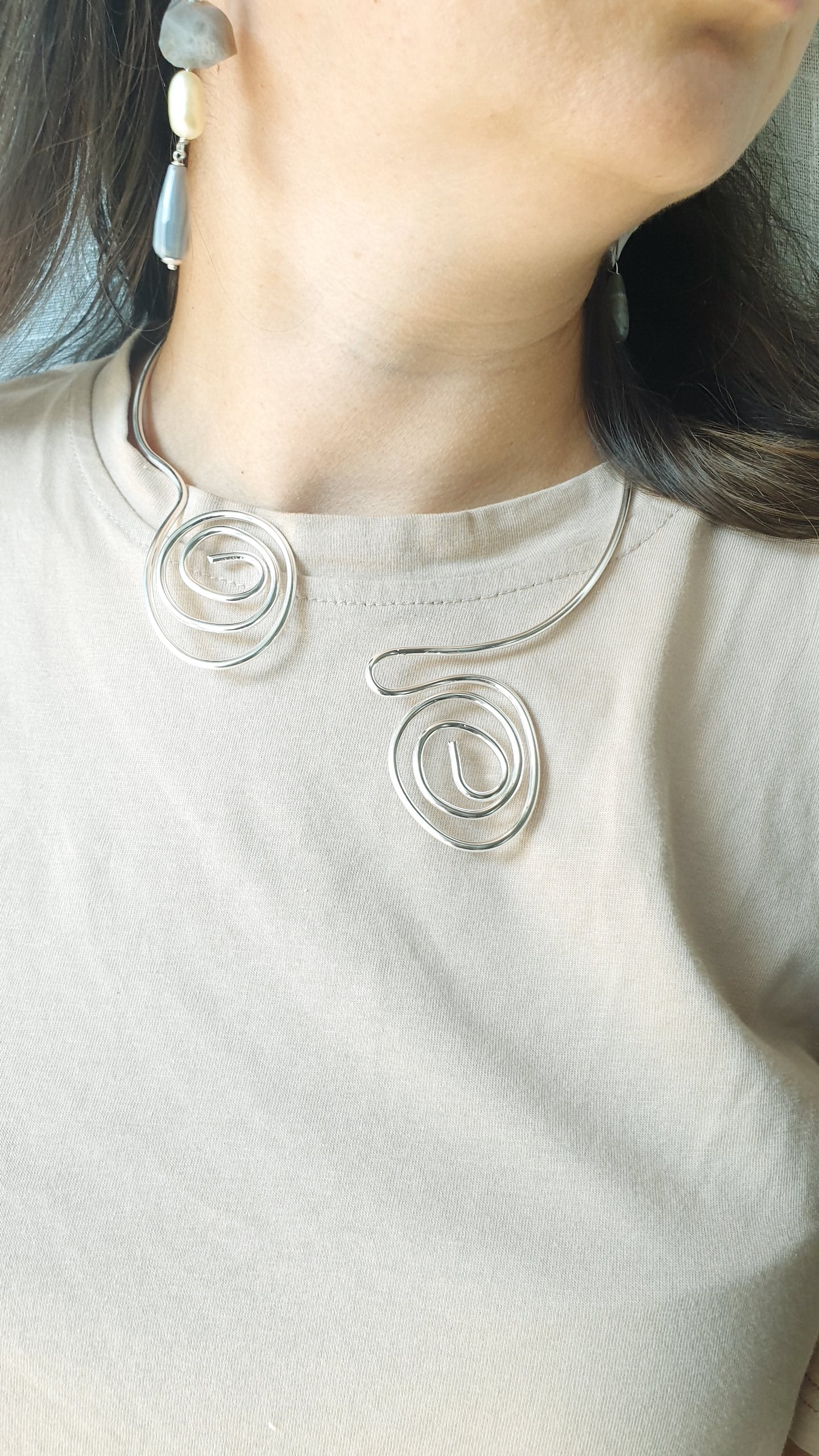 Collana in filo placcato argento