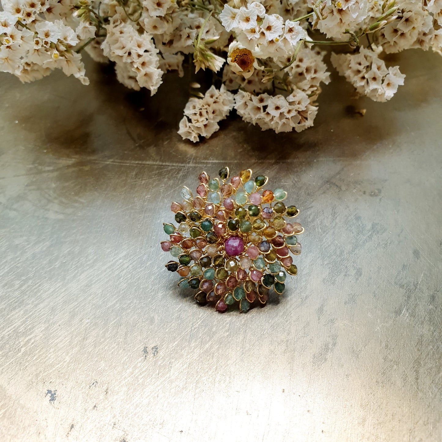 Anello in argento con tormaline