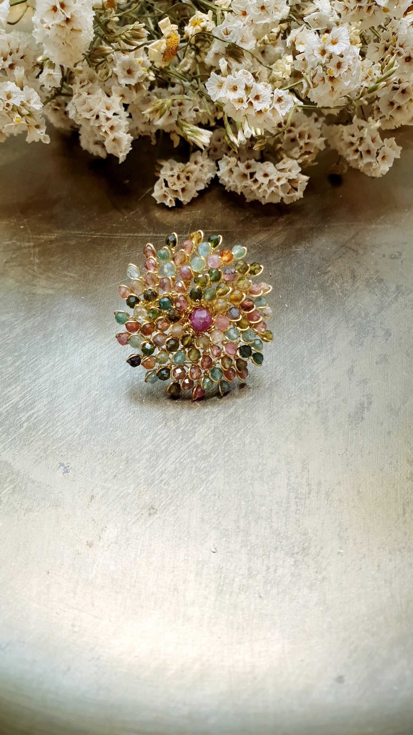 Anello in argento con tormaline