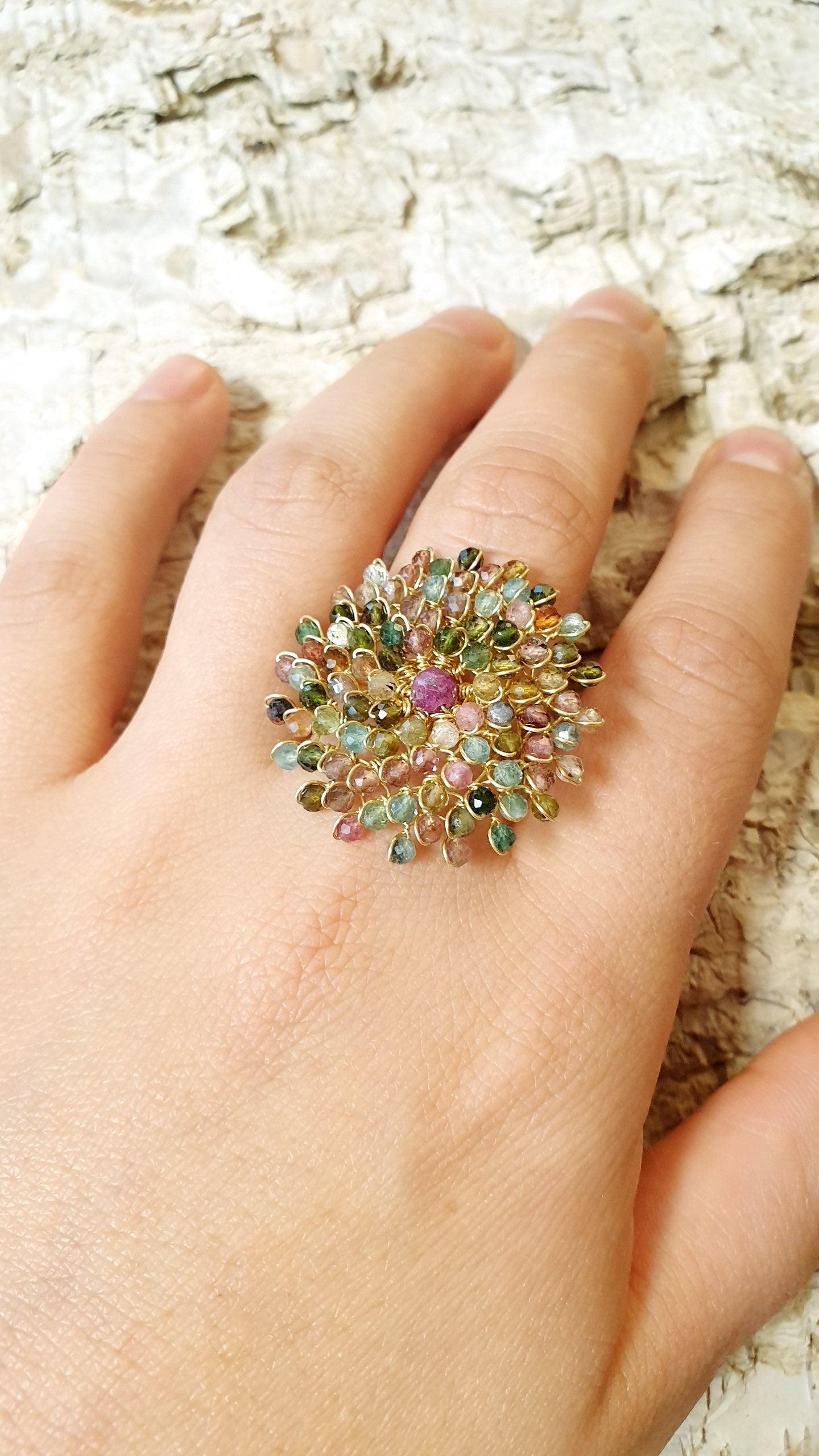 Anello in argento con tormaline
