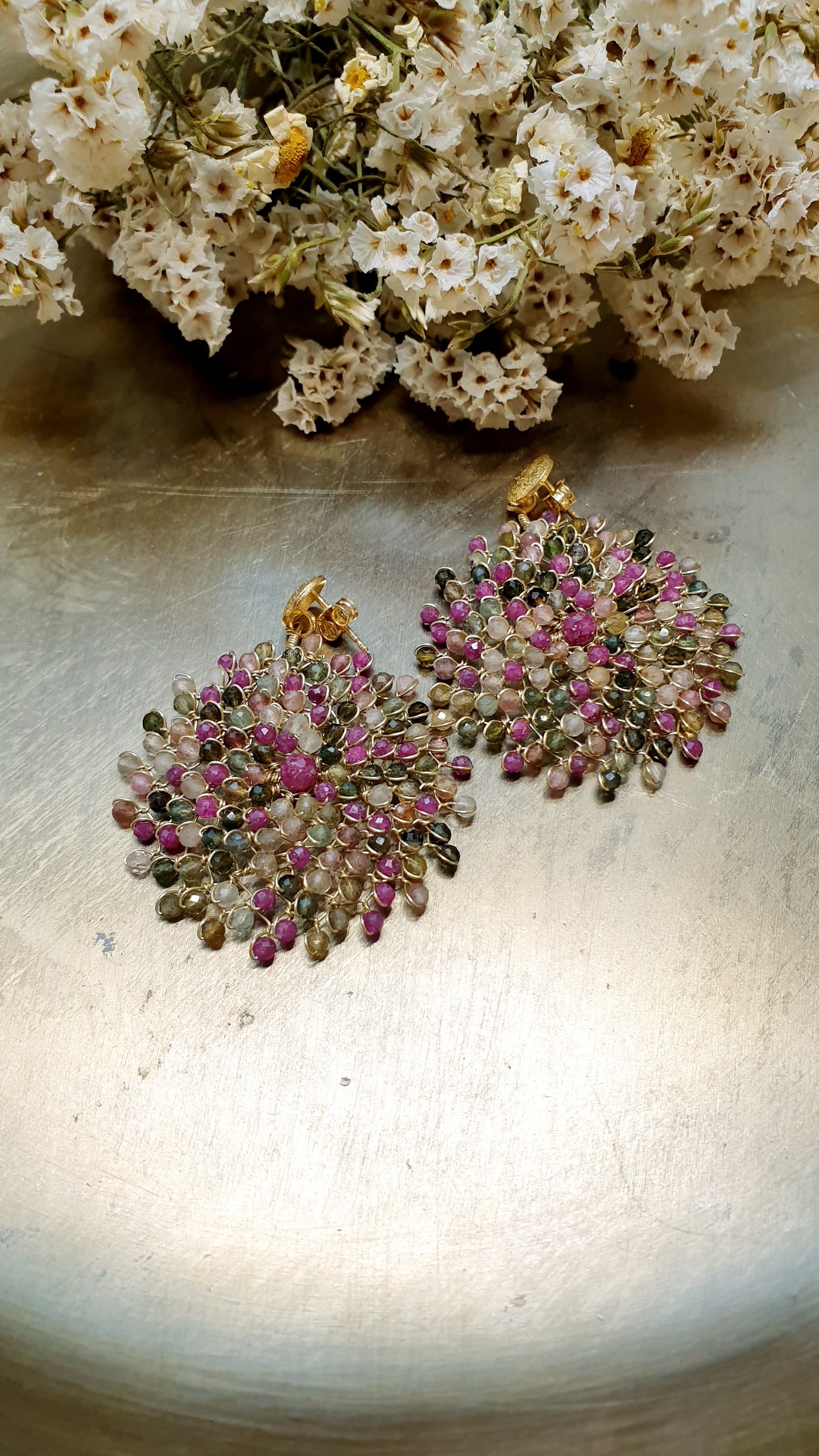 Favolosi orecchini in argento e tormaline
