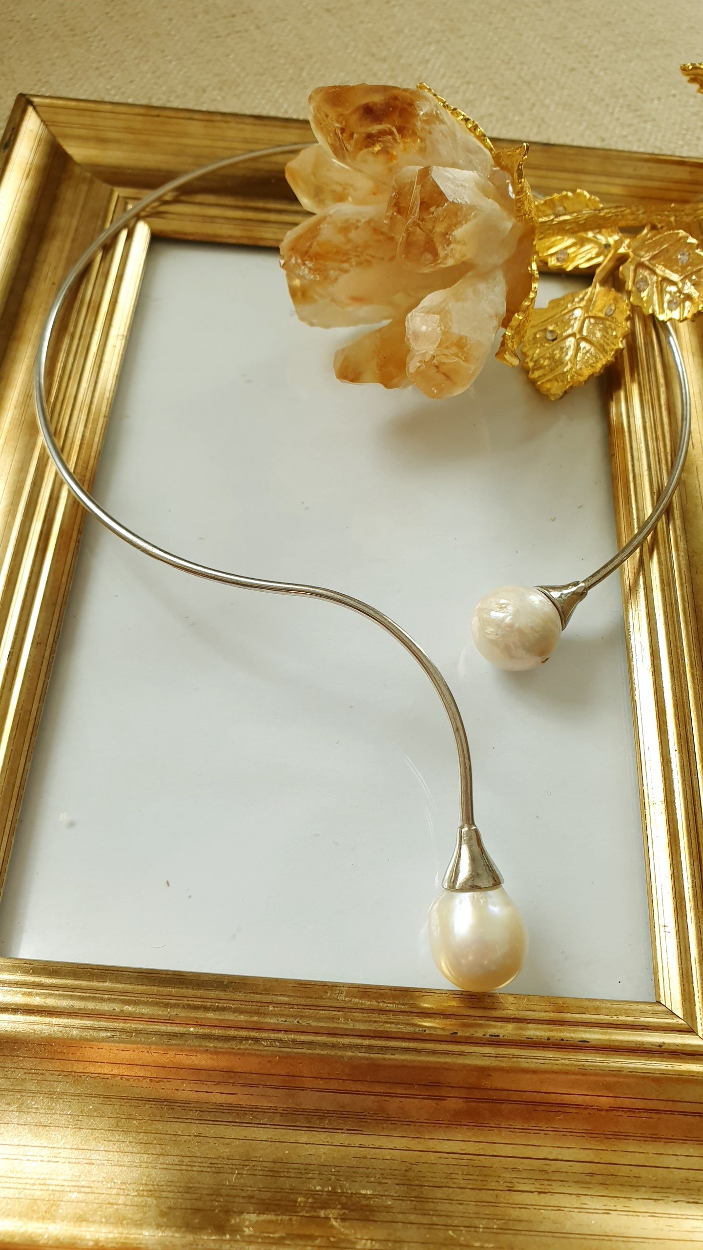 Girocollo in argento con perle barocche