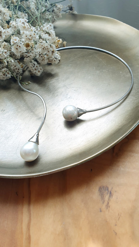 Girocollo in argento con perle barocche