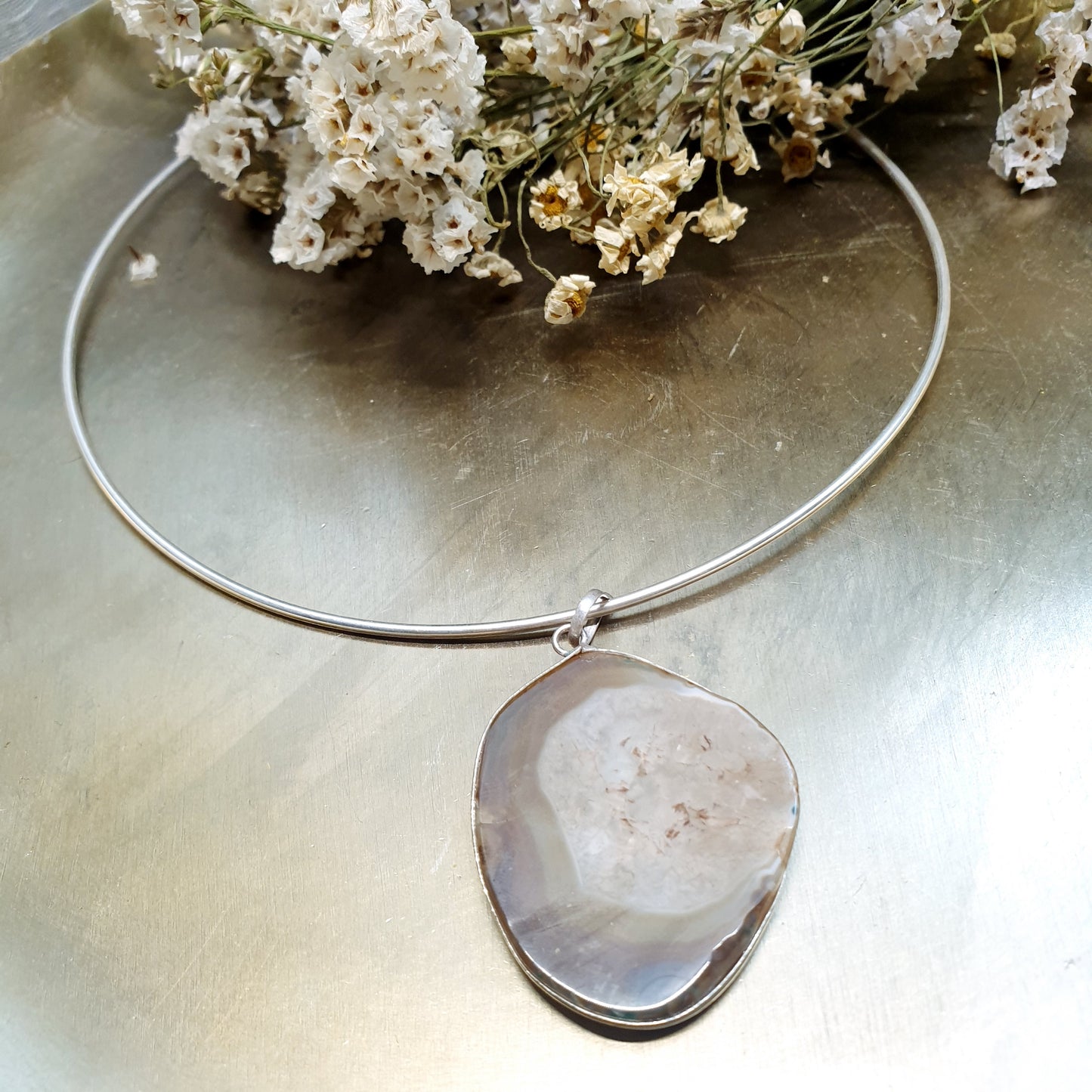 Girocollo in ottone con agata