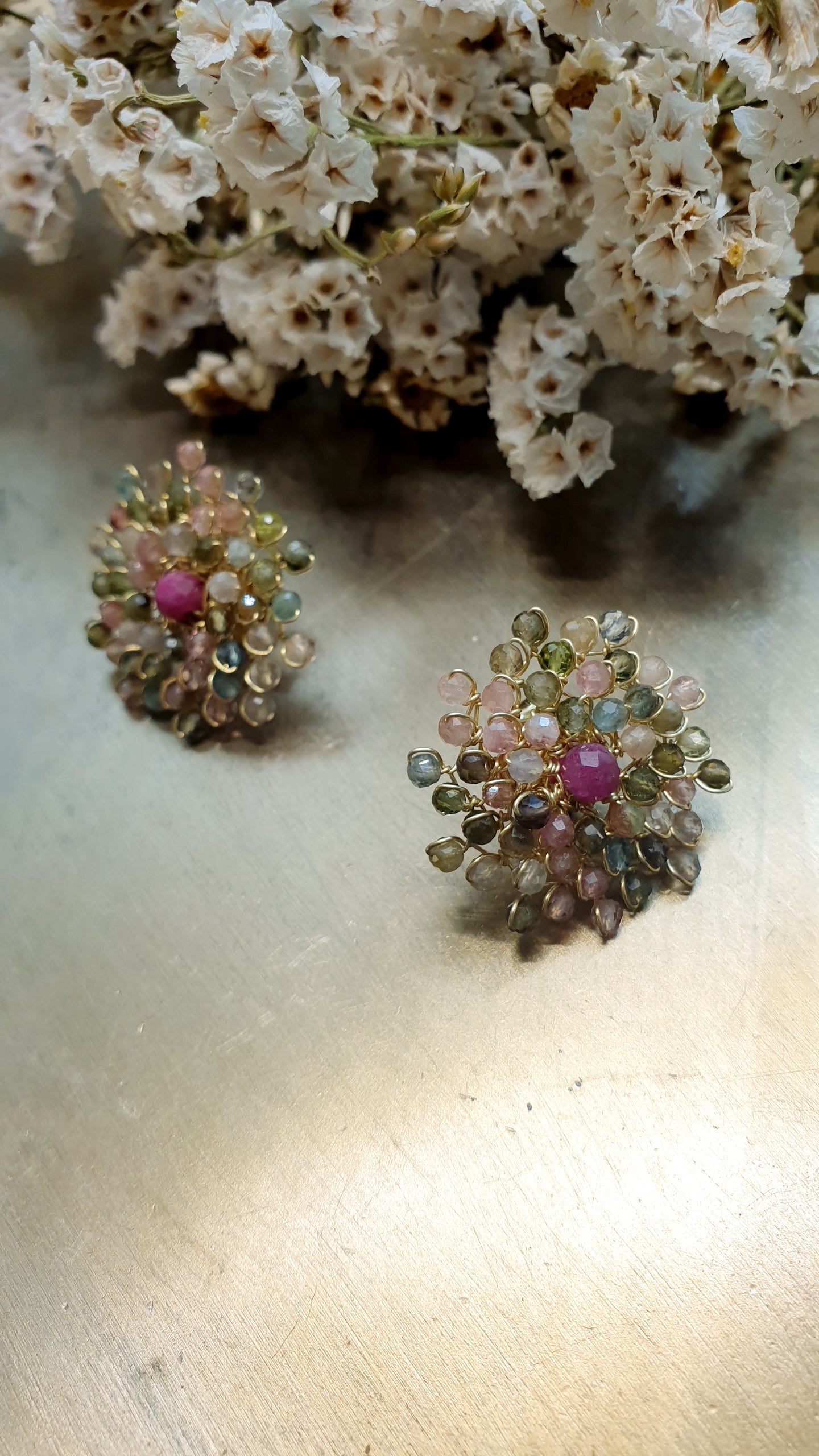 Bellissimi orecchini in argentio con tormaline