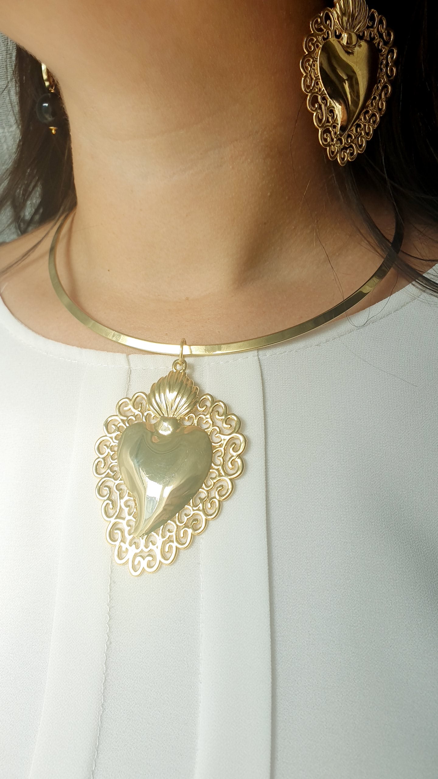 Girocollo in acciaio gold e cuore