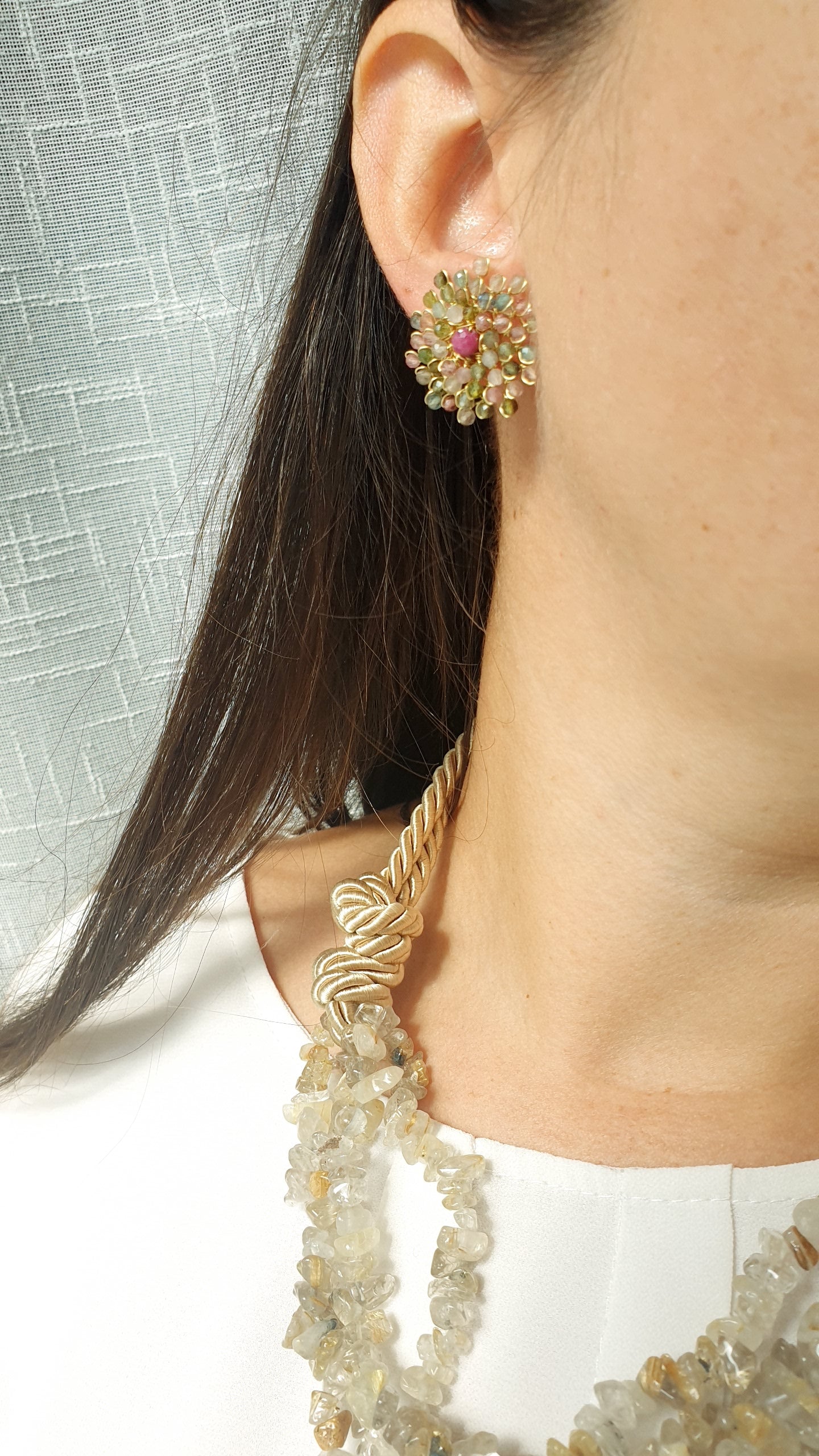 Bellissimi orecchini in argentio con tormaline