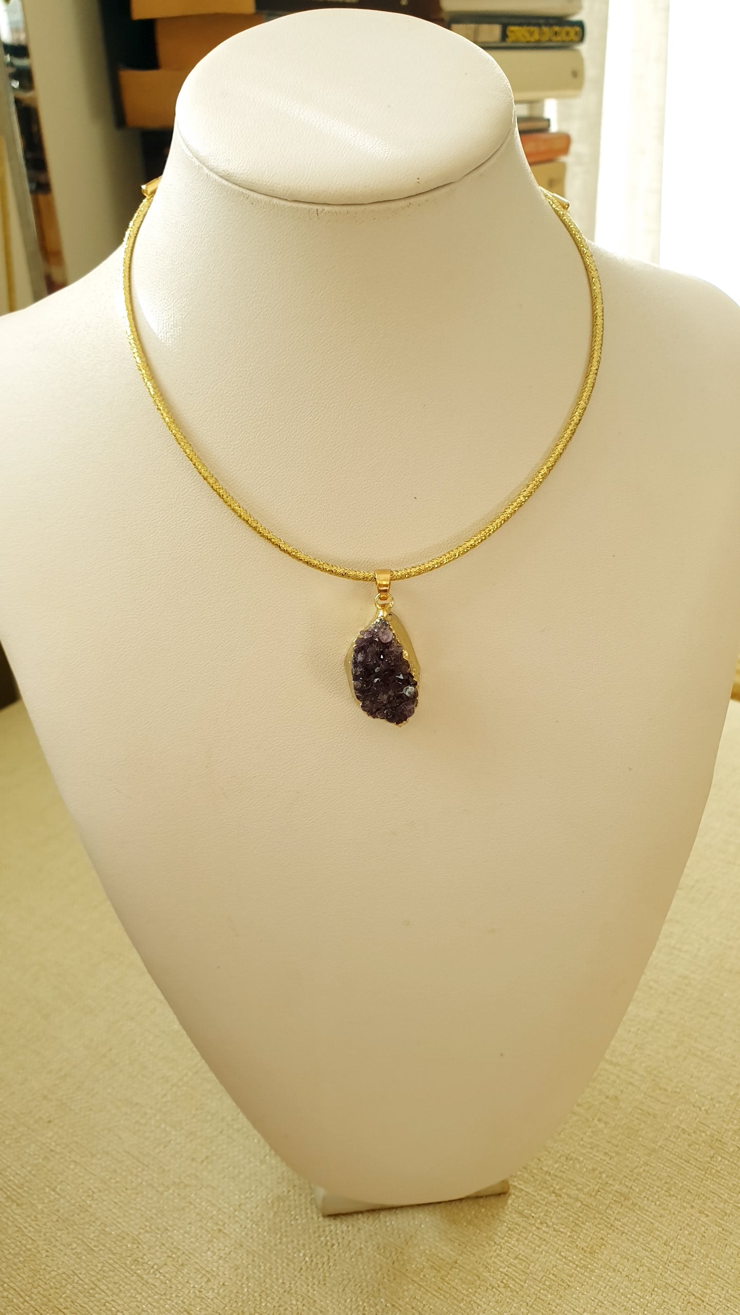 Collana magnetica con drusa di ametista