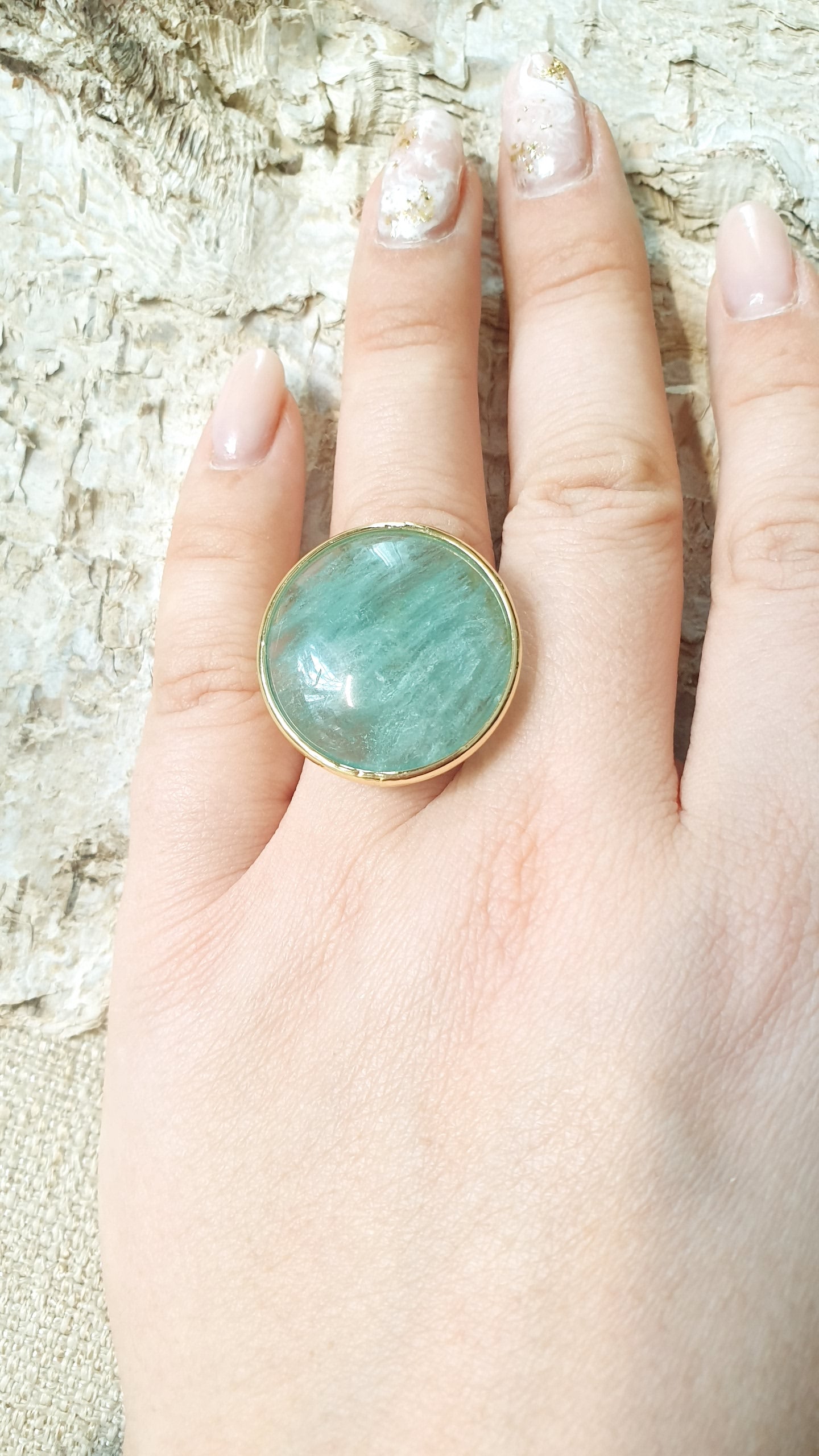 Anello in bronzo con avventurina