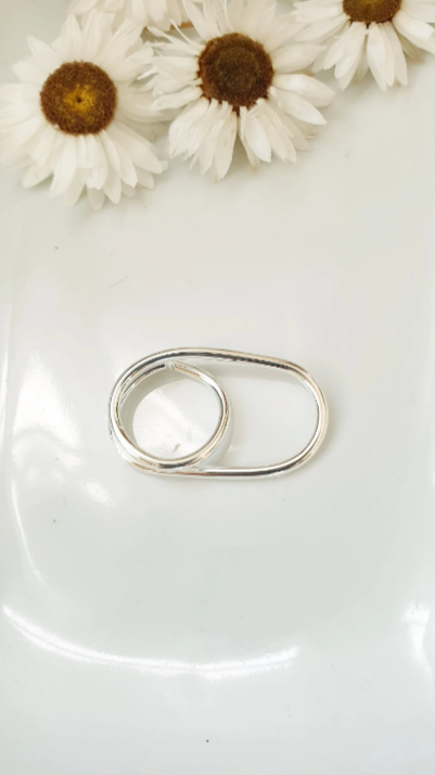 Anello doppio dito in filo placcato argento