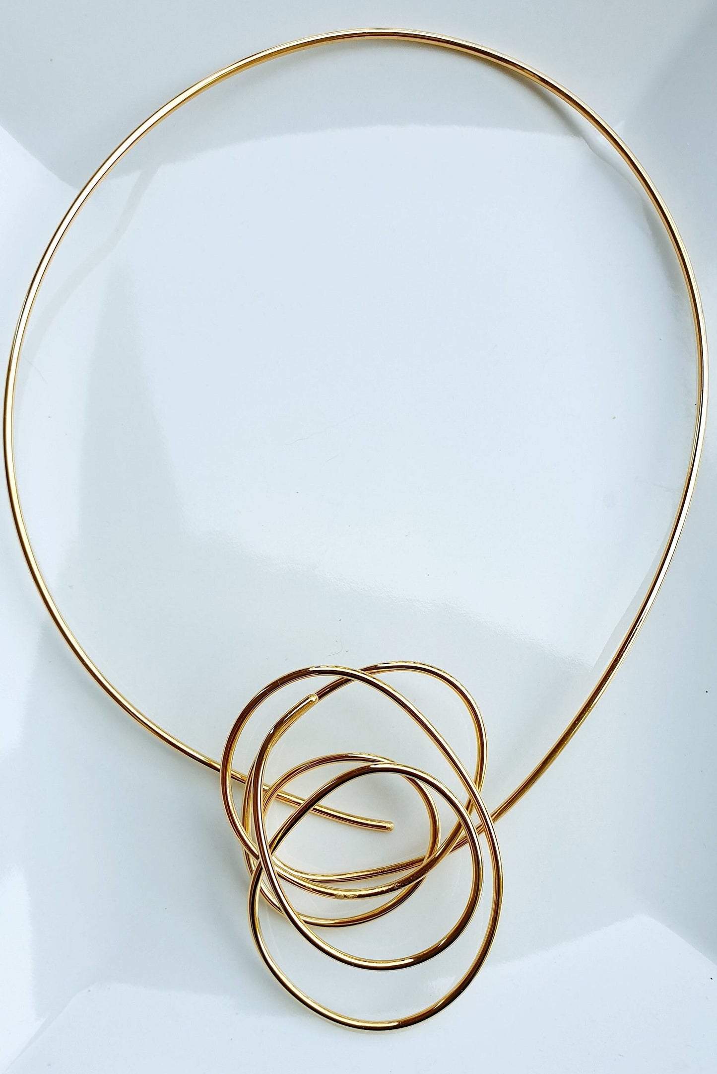 Satellite Necklace in Gold Plated Wire