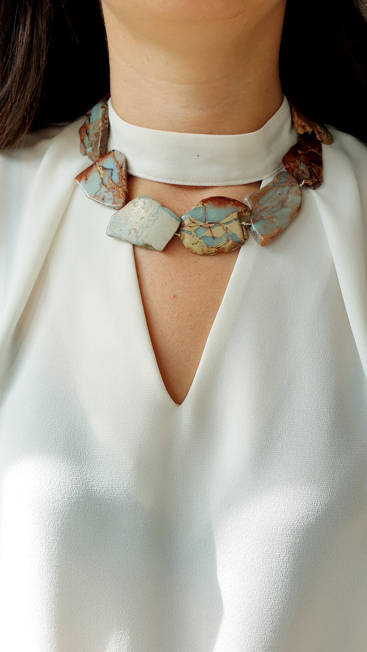 Girocollo in argento con agatha.