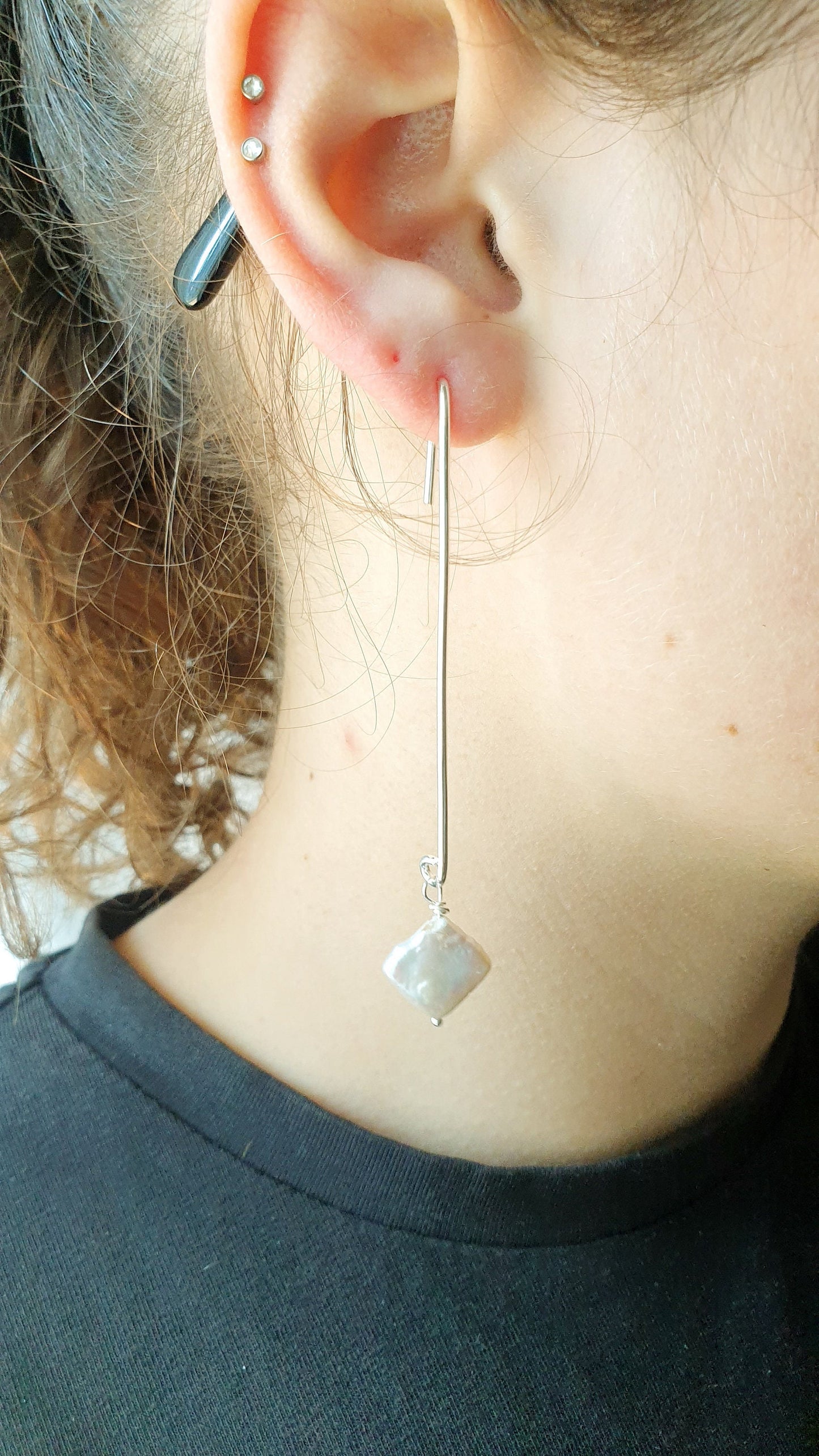 Orecchini placcati argento con madreperla