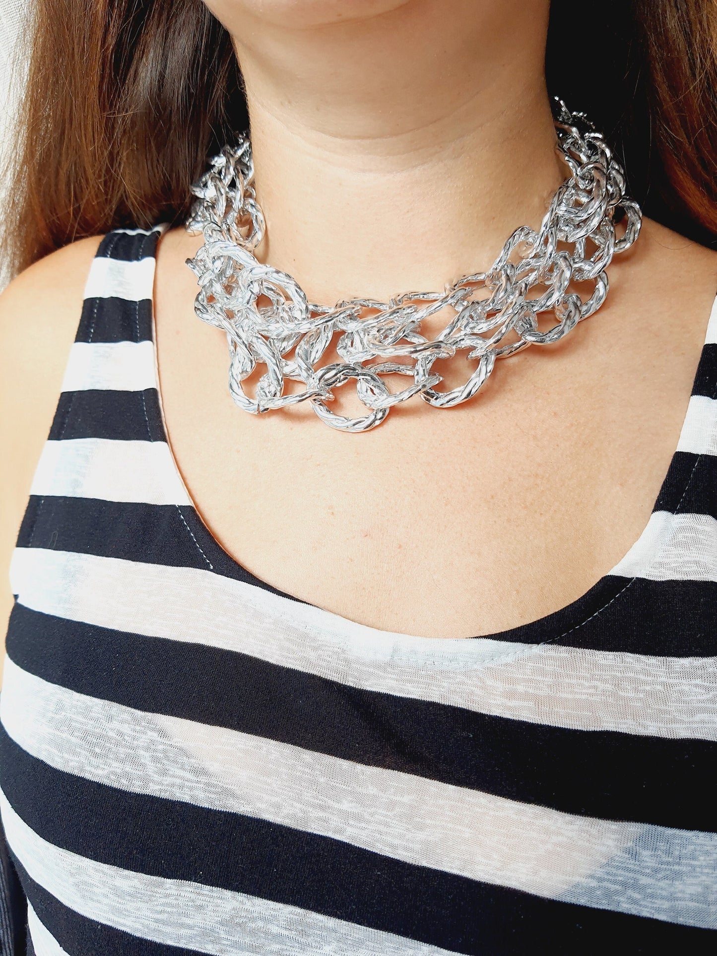 3-turn hammered aluminum choker.