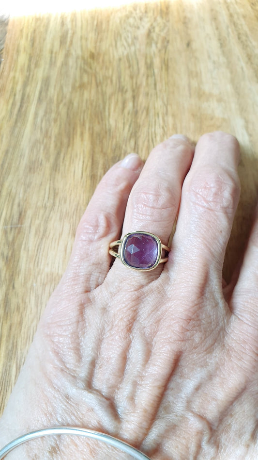 Anello regolabile con ametista