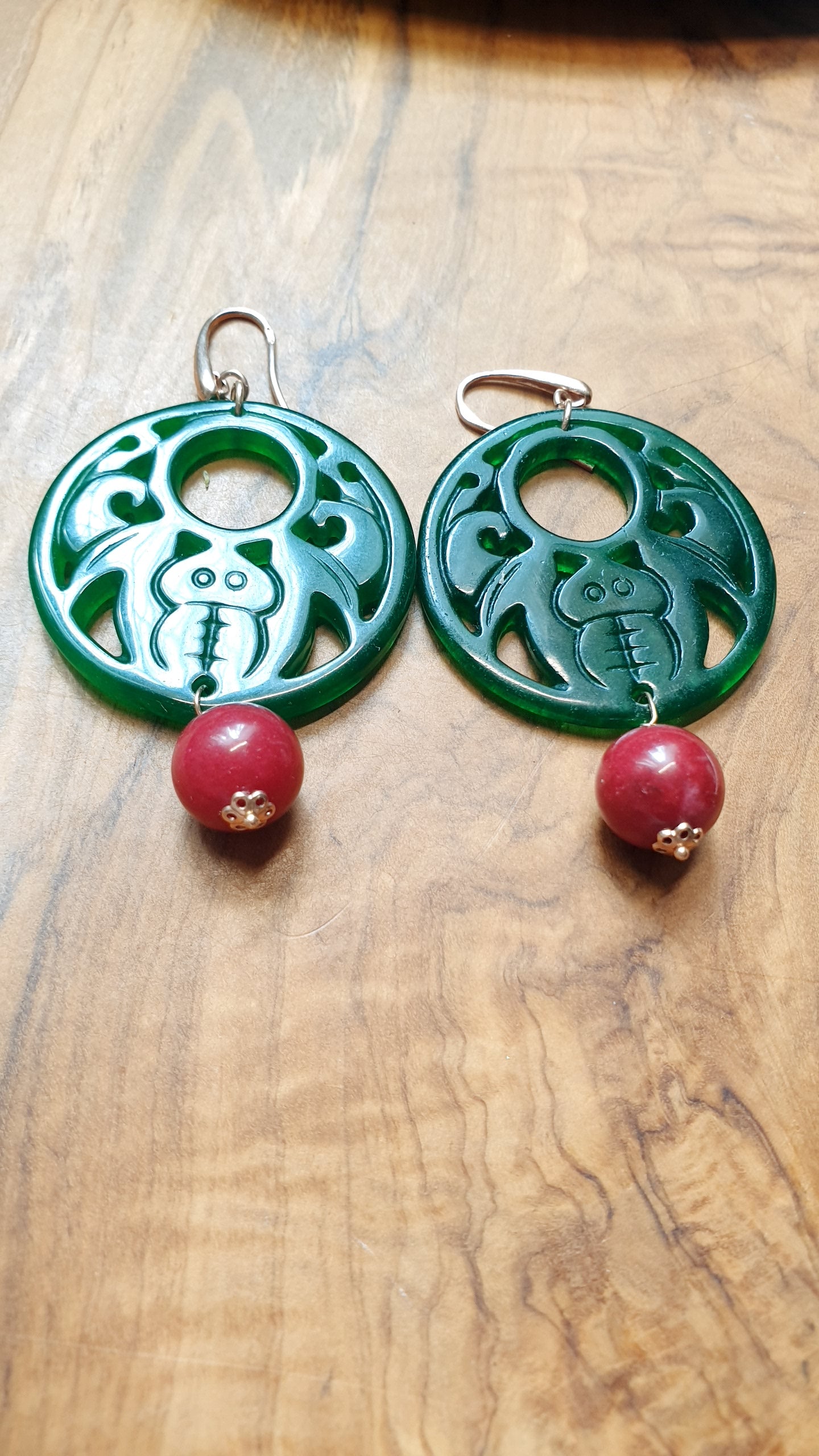 Orecchini in argento con giade