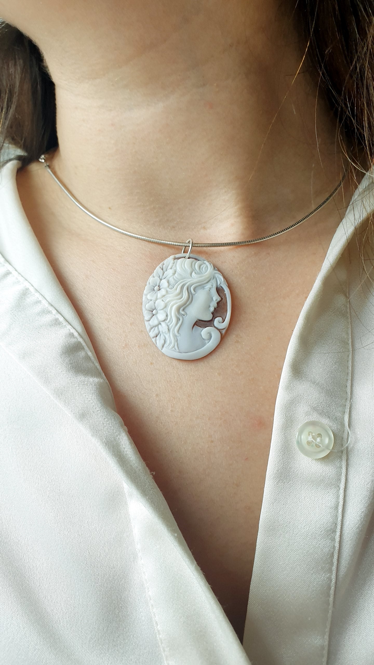 Girocollo in argento con cammeo originale