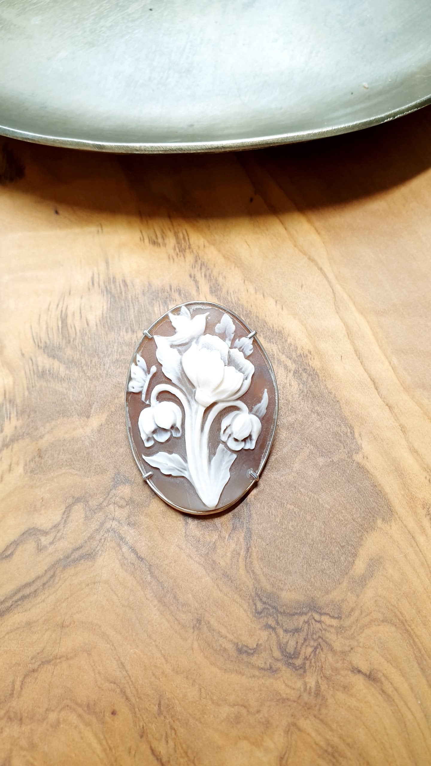 Spilla/ciondolo in argento con cammeo