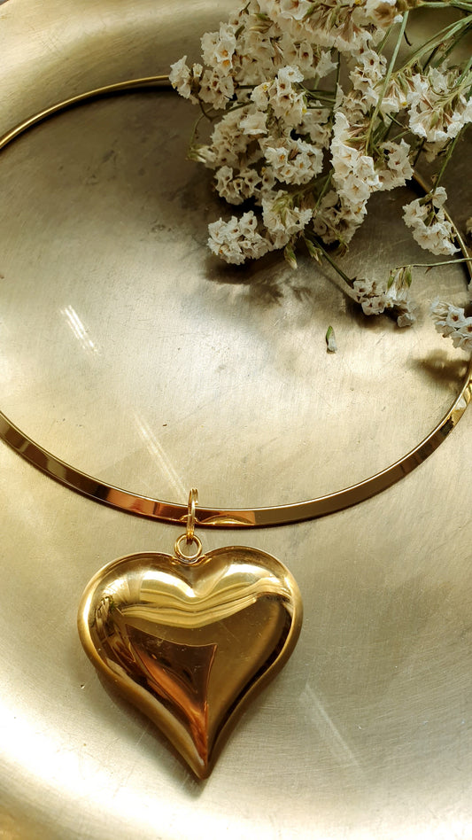 Girocollo in acciaio gold con cuore
