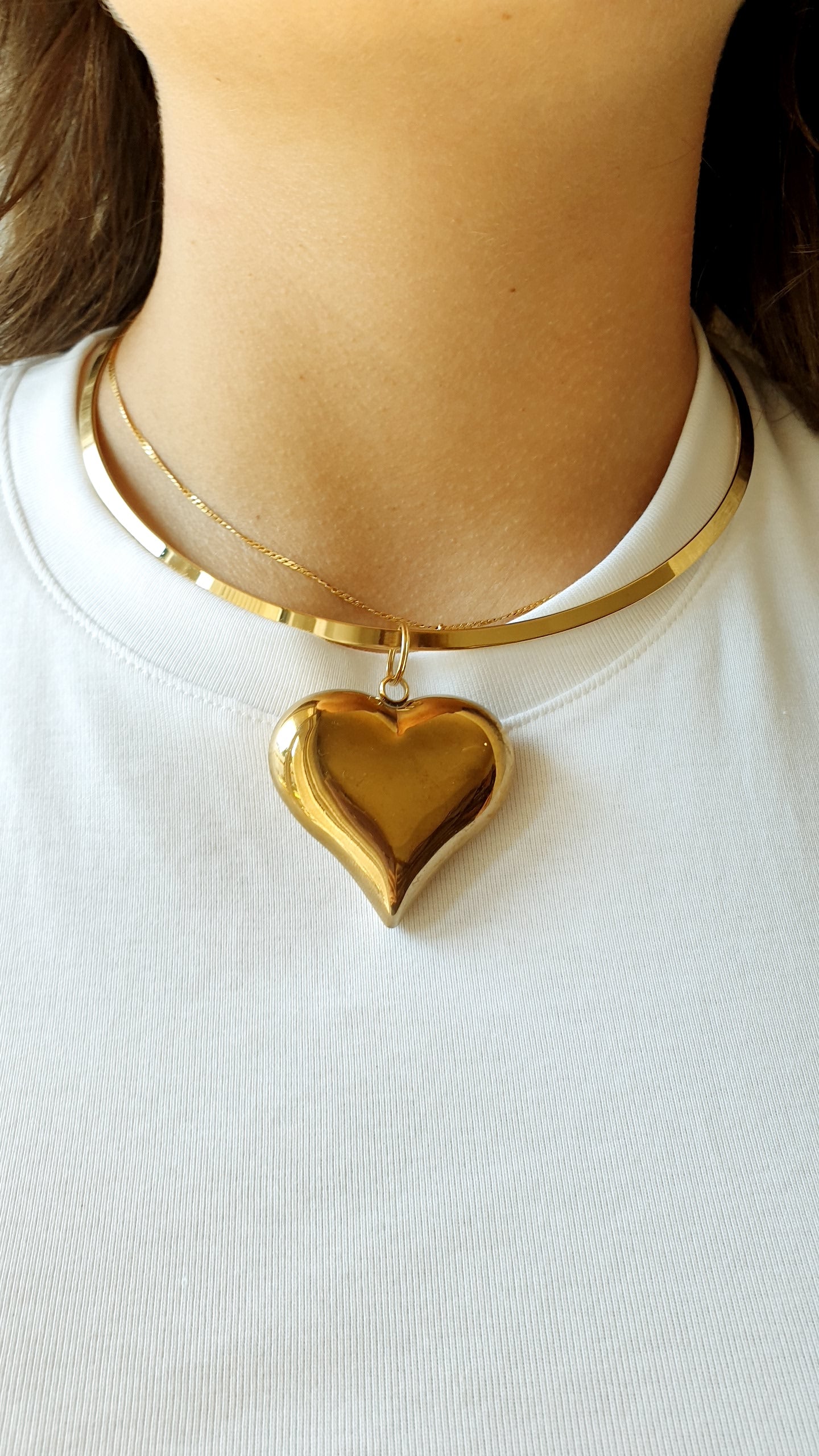 Girocollo in acciaio gold con cuore