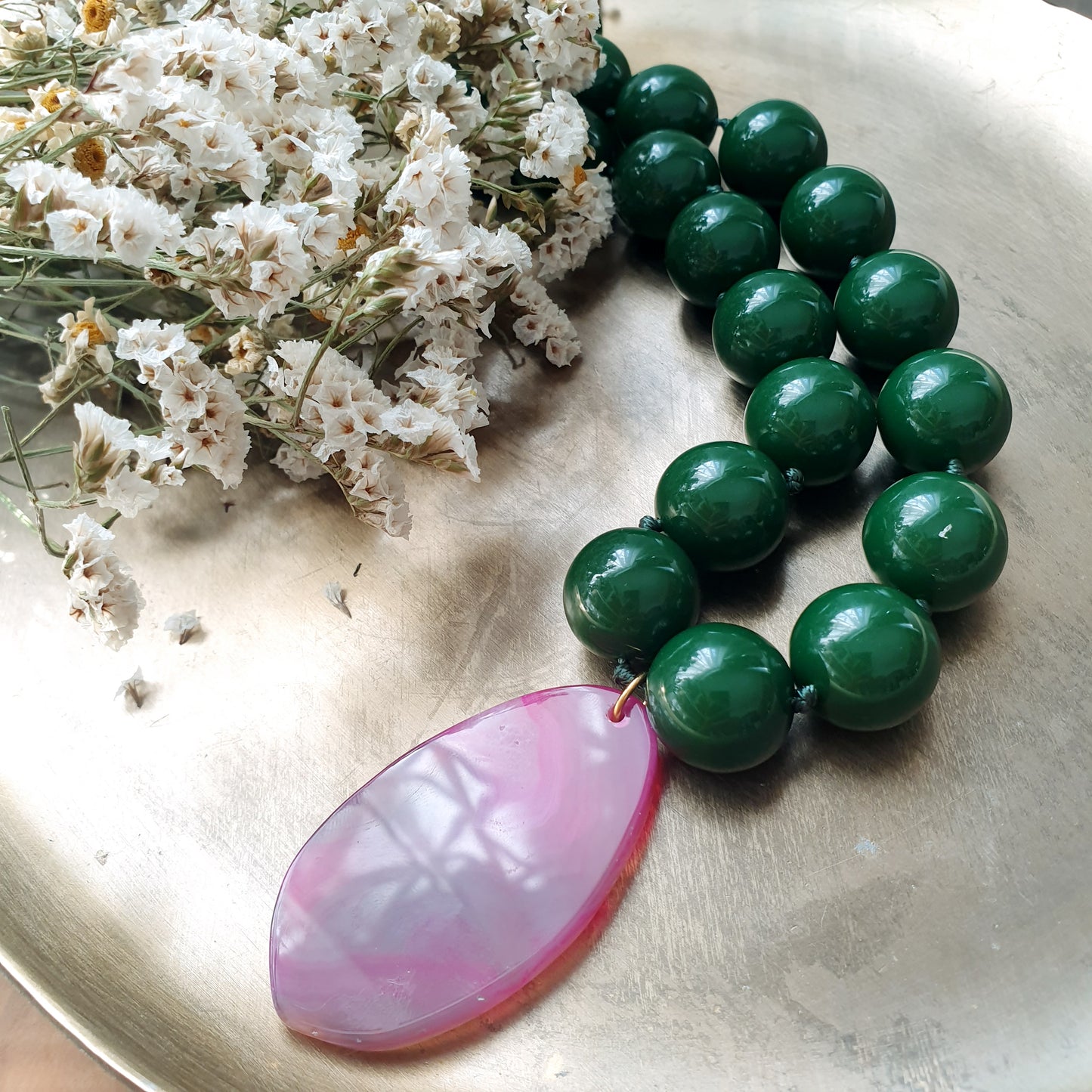 Collana in resina con agata
