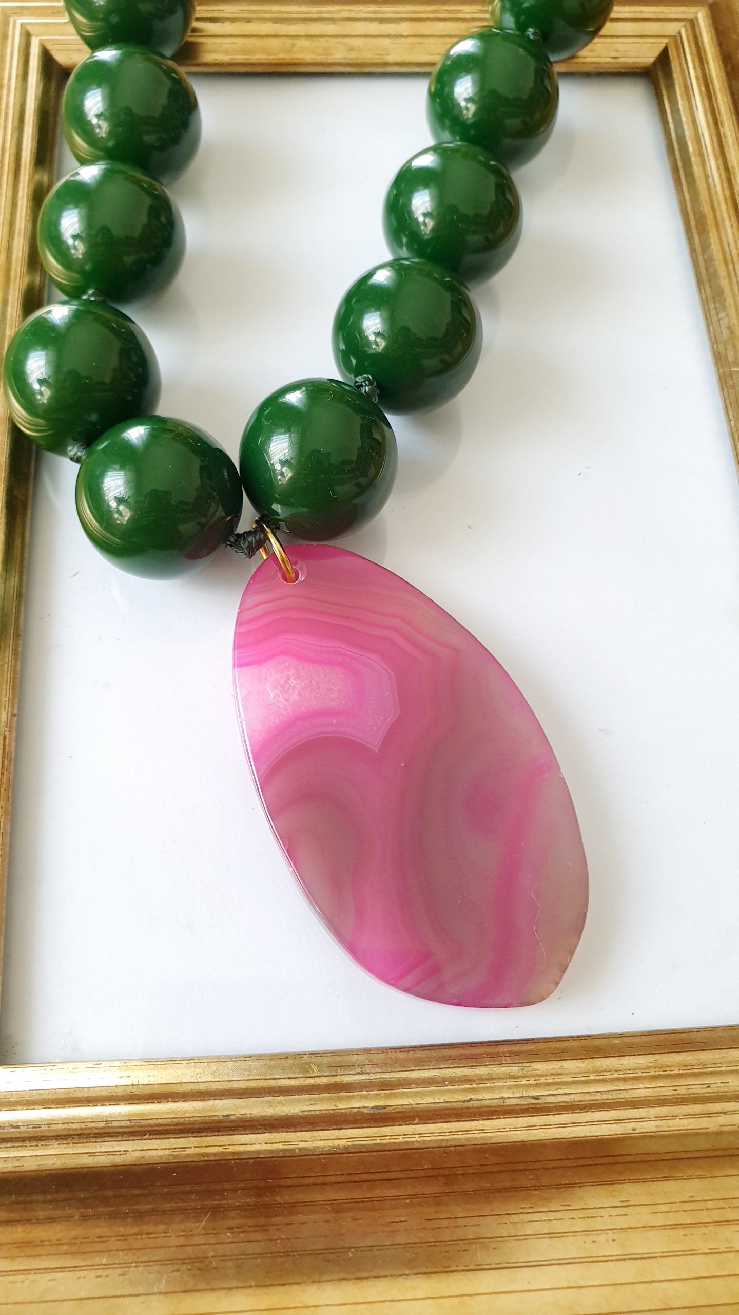 Collana in resina con agata