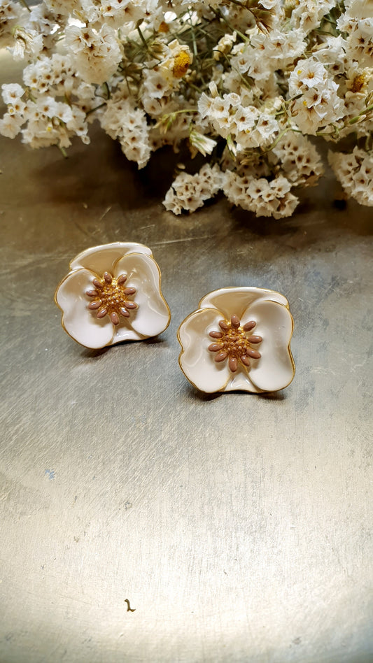 Orecchini in ottone con ceramica