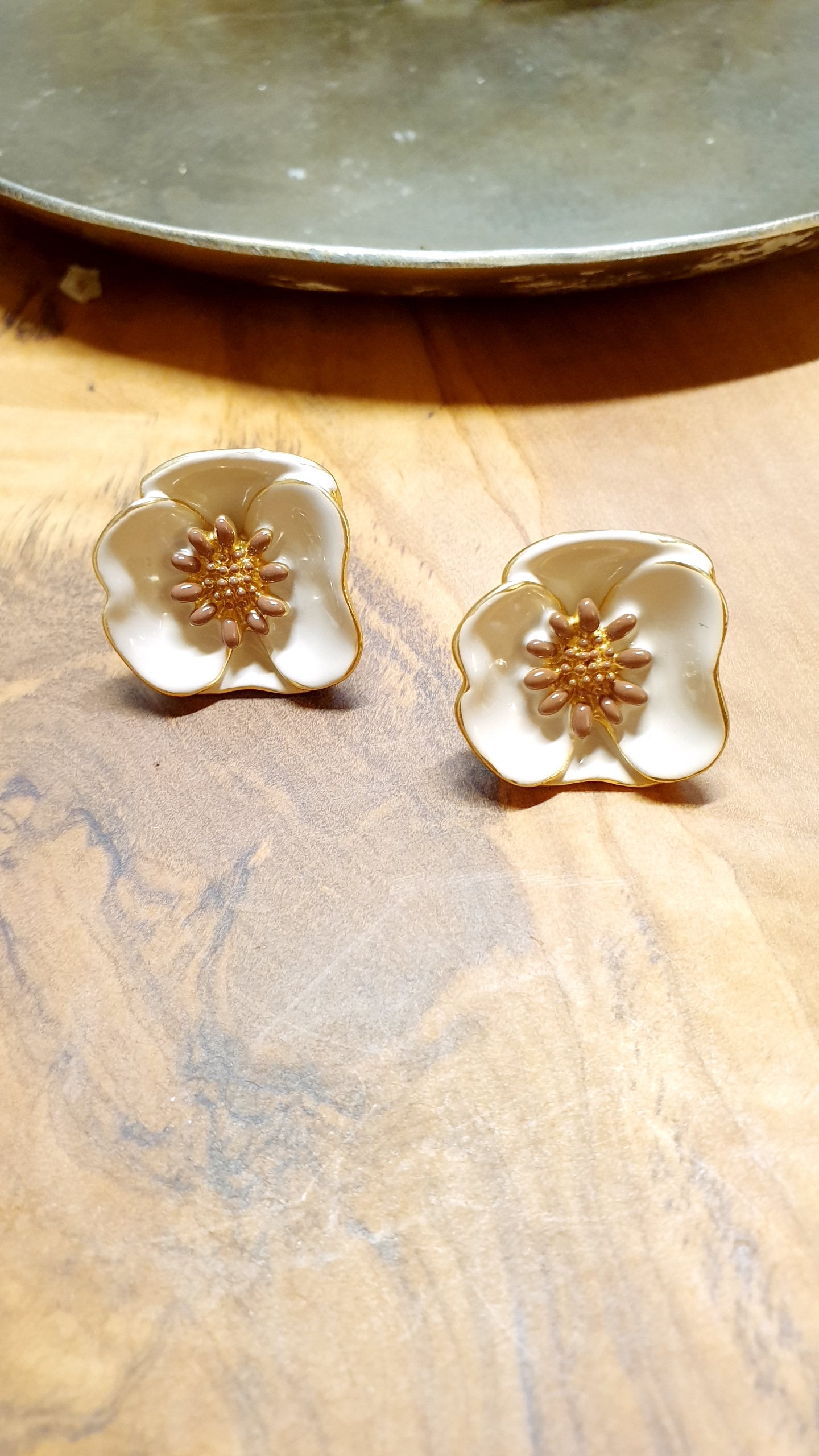 Orecchini in ottone con ceramica