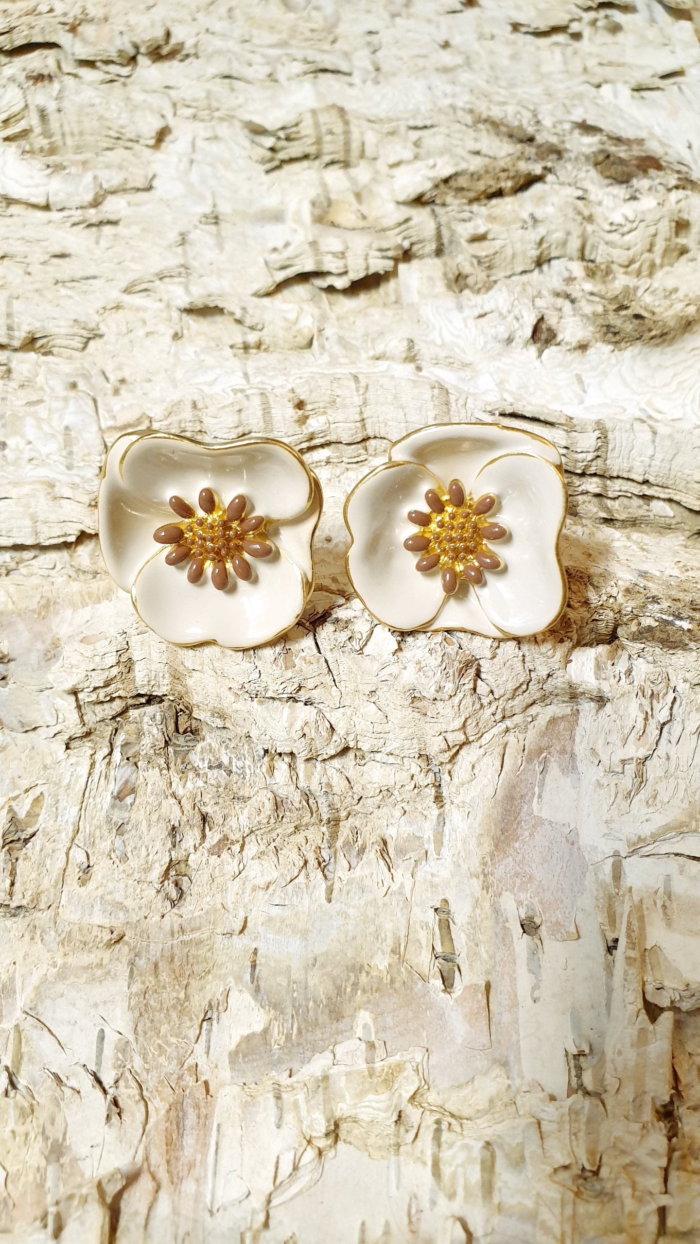 Orecchini in ottone con ceramica