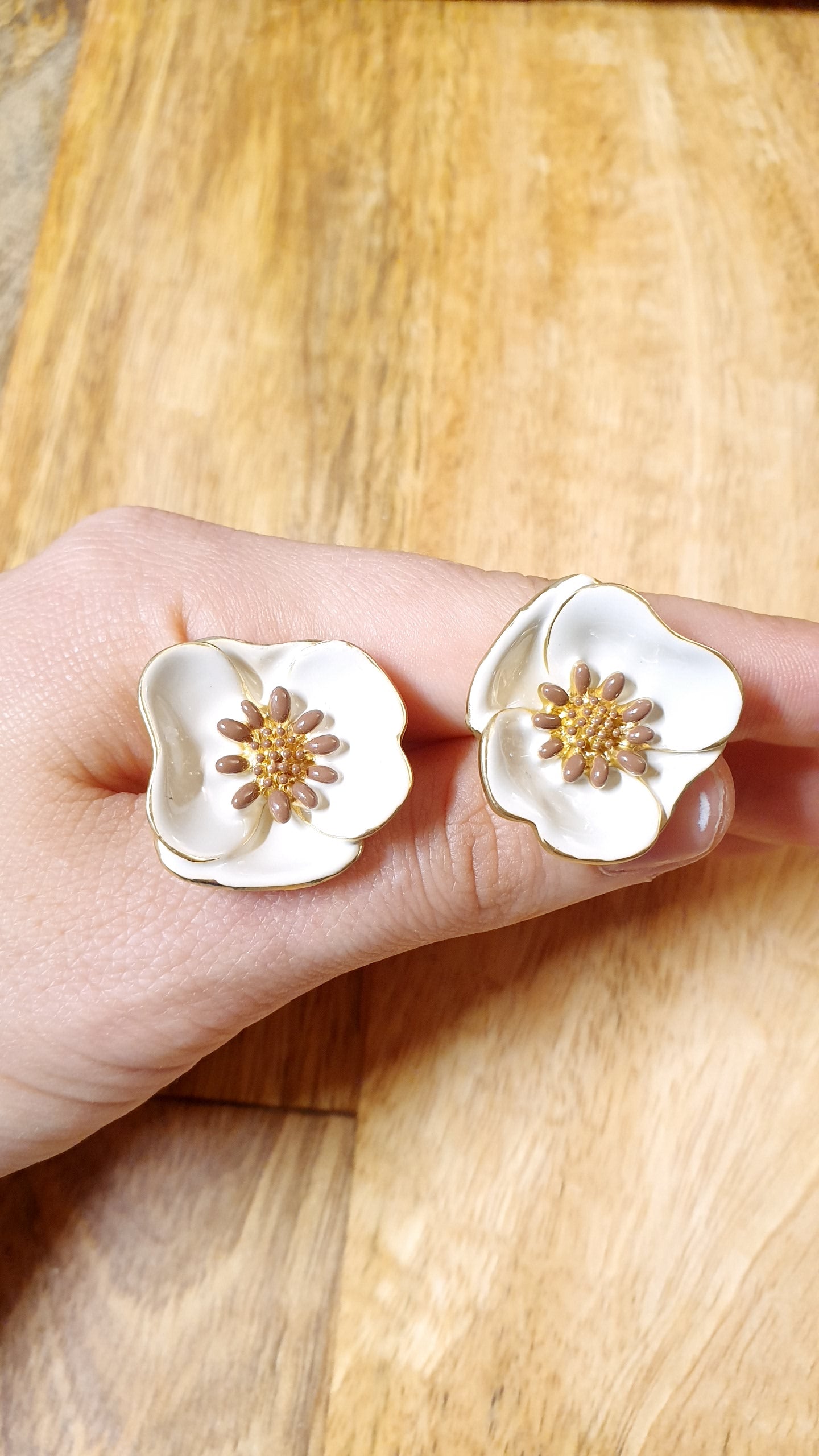 Orecchini in ottone con ceramica