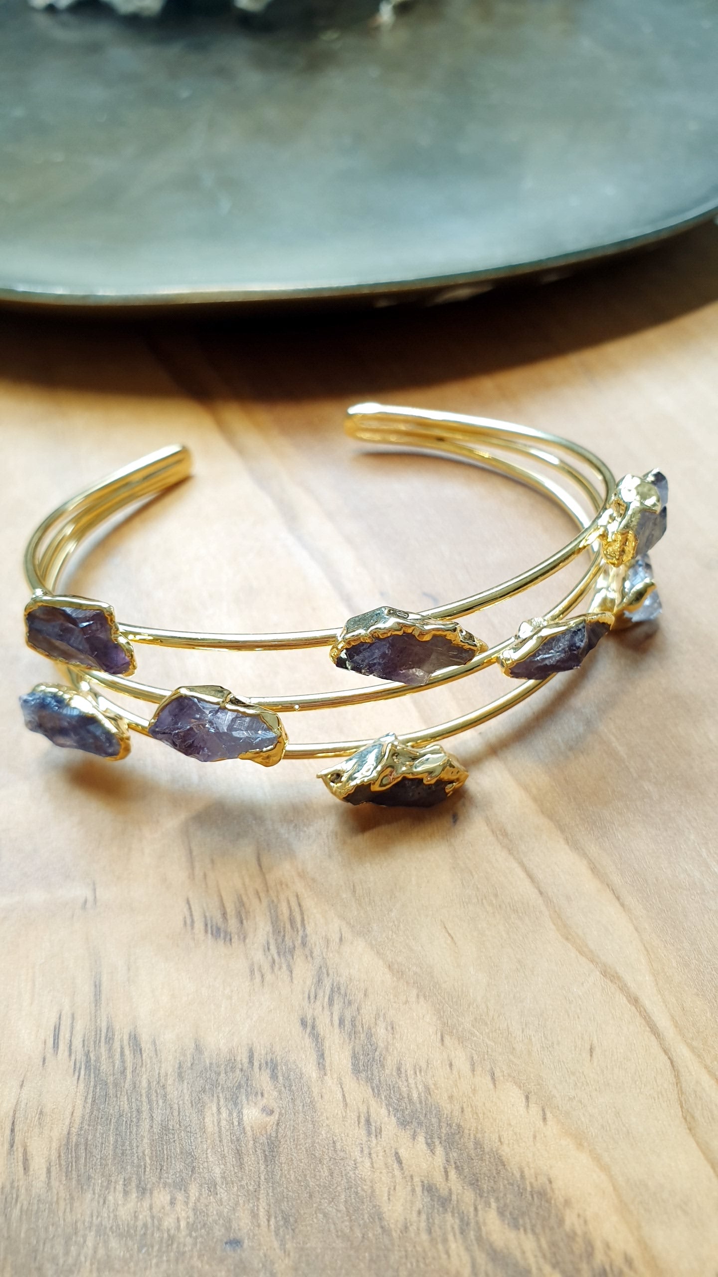 Bracciale in ottone con ametiste