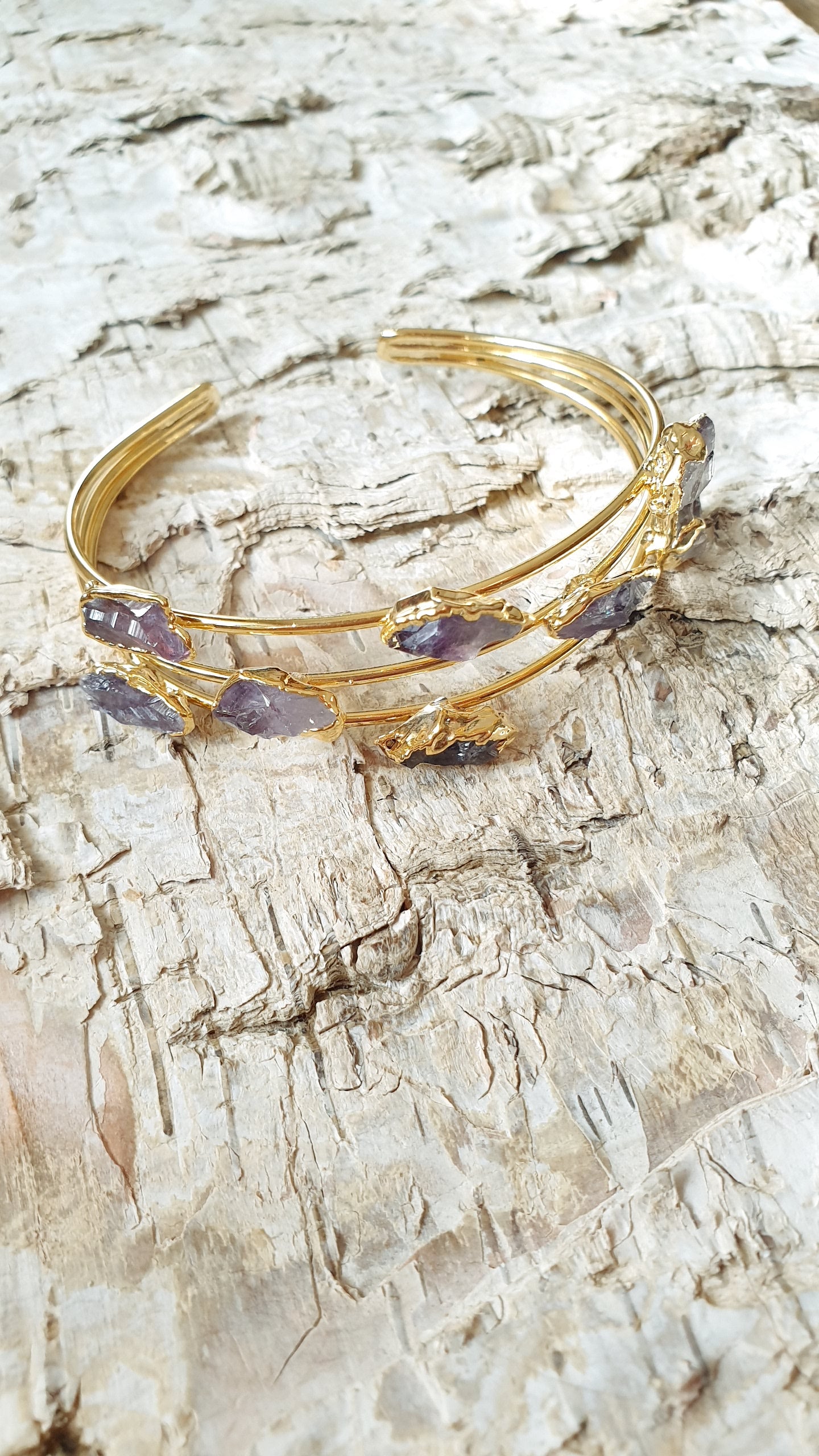 Bracciale in ottone con ametiste