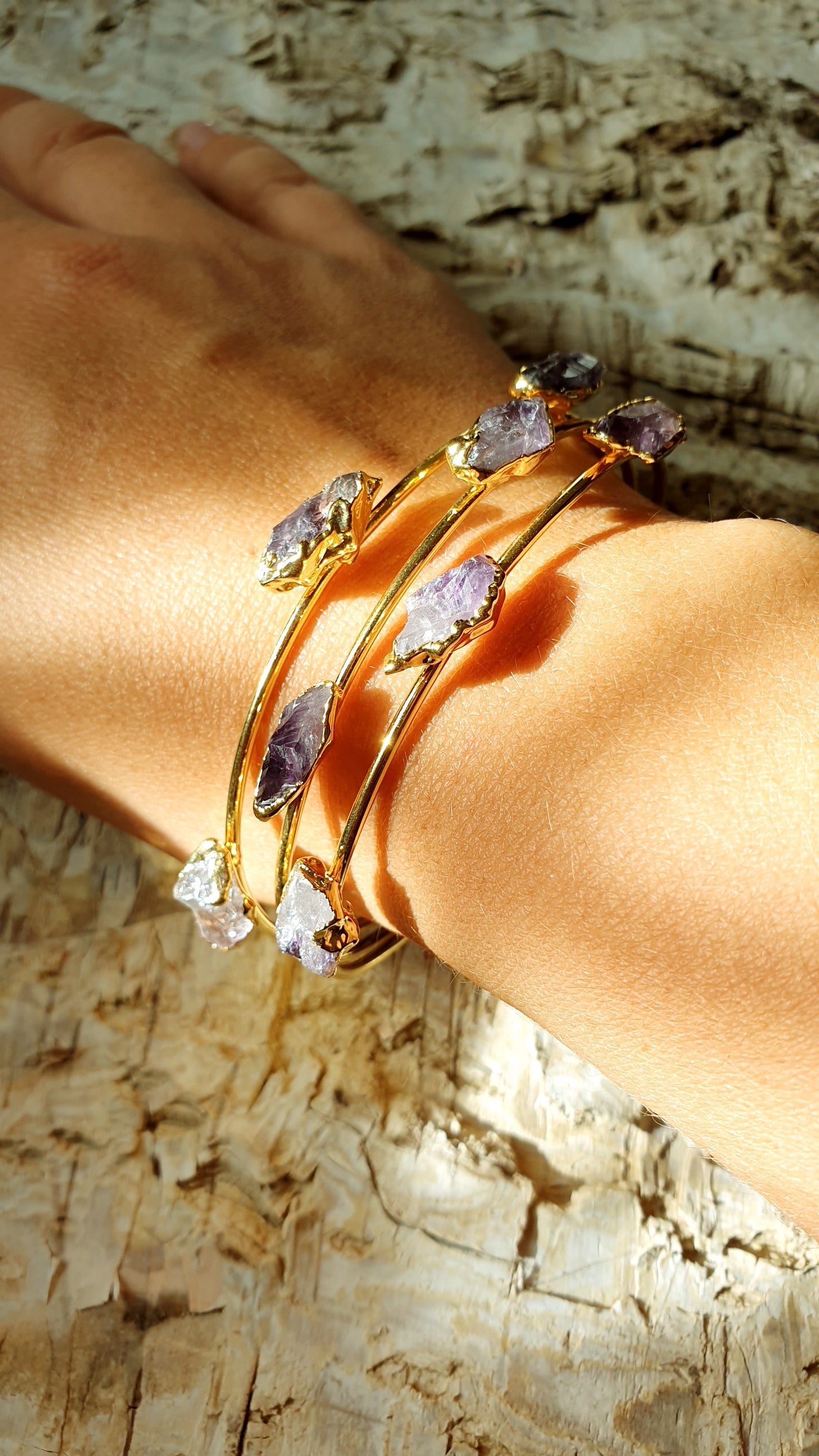 Bracciale in ottone con ametiste