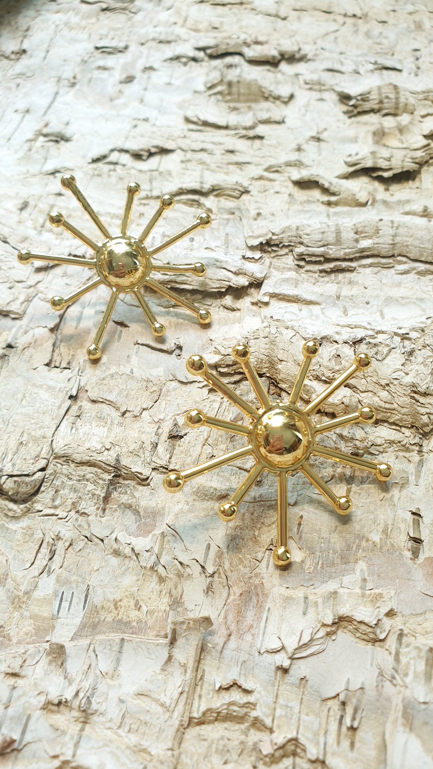 Orecchini sole in ottone